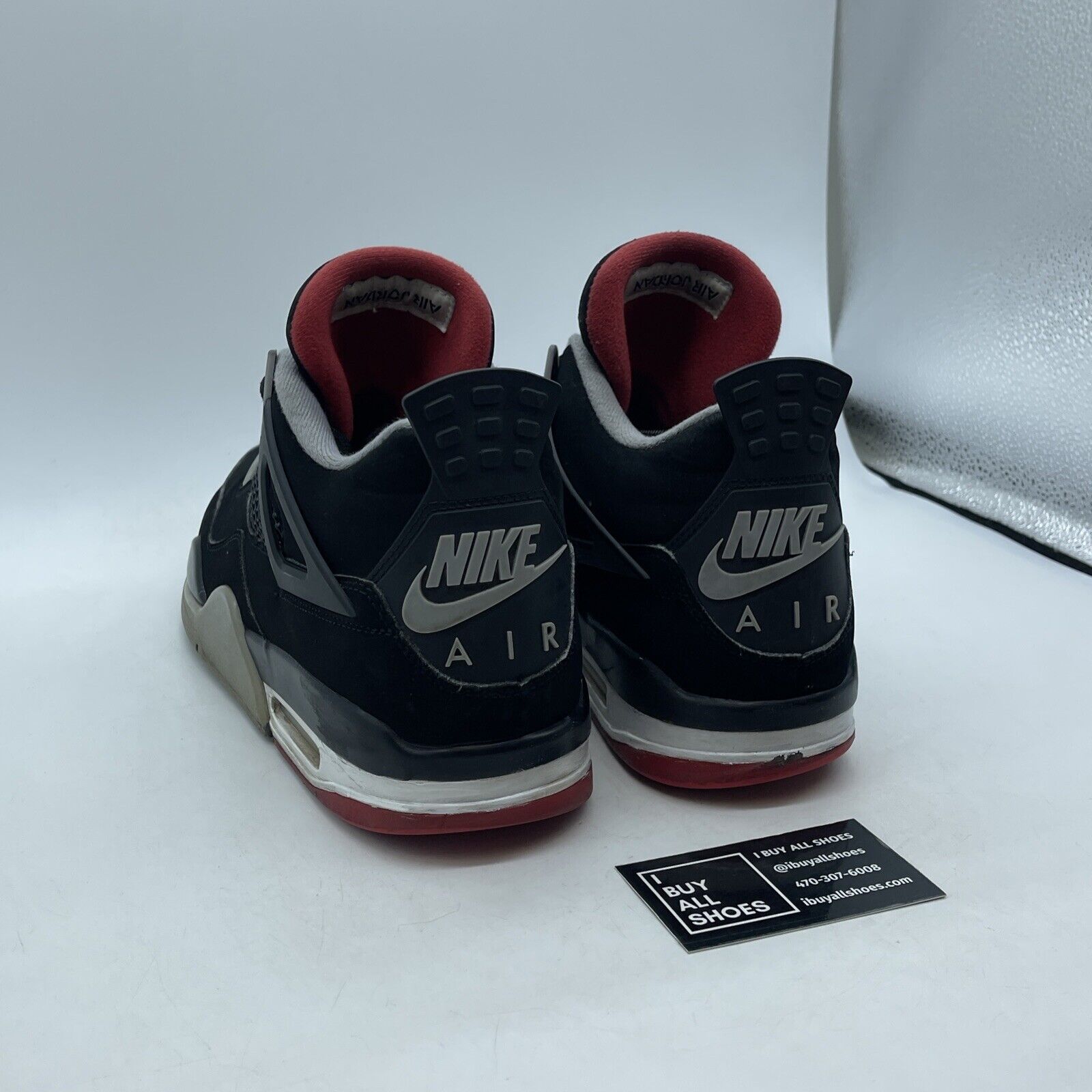 Size 12 - Jordan 4 Retro OG Mid Bred Black Grey Red Suede Rubber (308497–060)