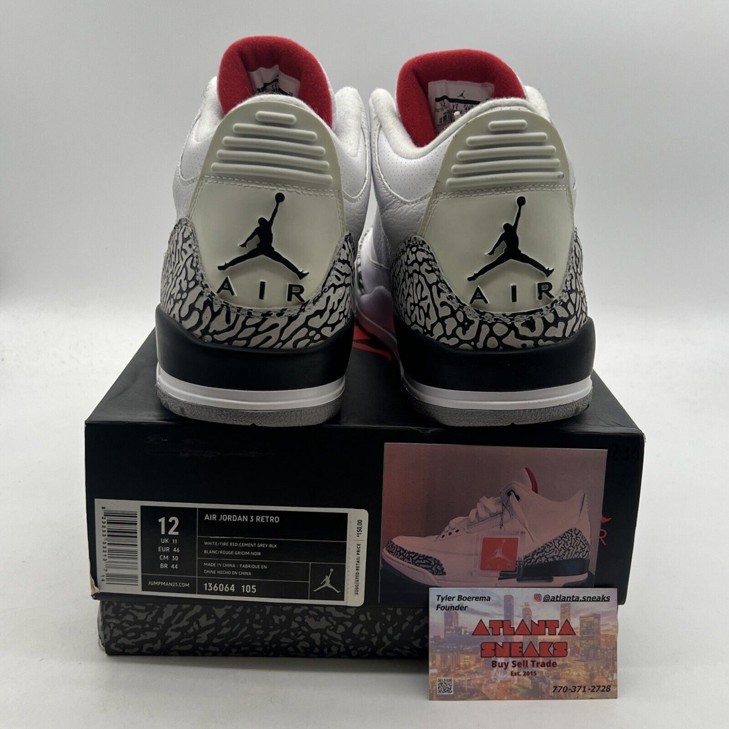 Size 12 - Air Jordan 3 Retro White Cement 2011 (136064-105)