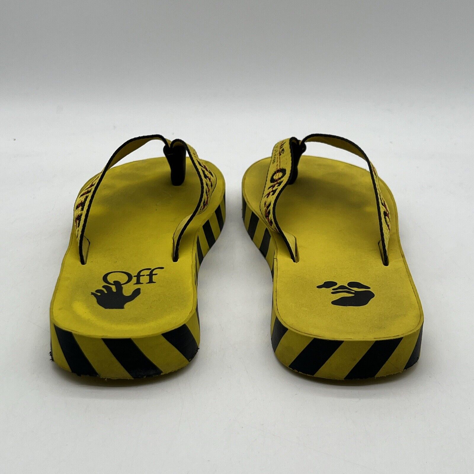 Size 12 - Off-White Men's Yellow Industrial Logo Flip Flop