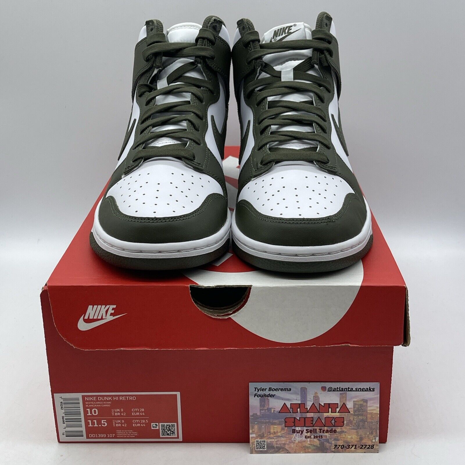 Size 10 - Nike Dunk 2022 High Cargo Khaki I’ve Green White Leather (DD1399-107)