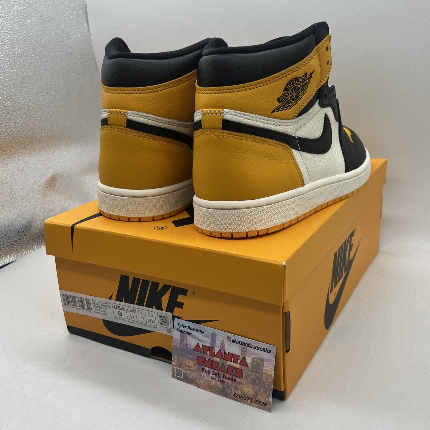 Size 8 - Jordan 1 Retro OG High Yellow Toe Brand New Og All