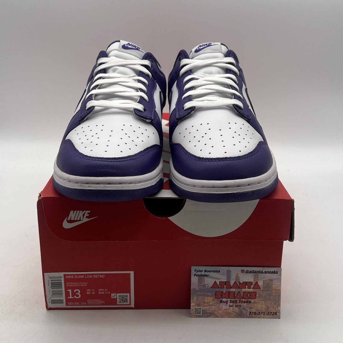 Size 13 - Nike Dunk Low Retro Court Purple 2022 White Purple  (DD1391-104)