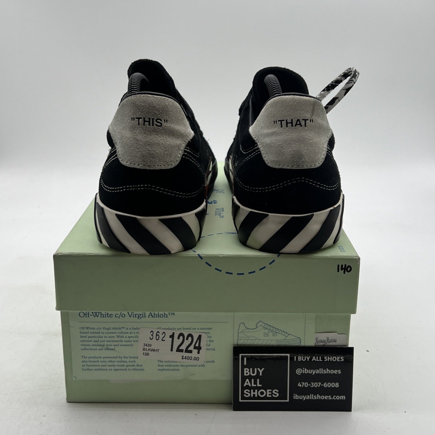 Size 42 - Off White c/o Virgil Abloh Low Black/White Vulcanized Canvas