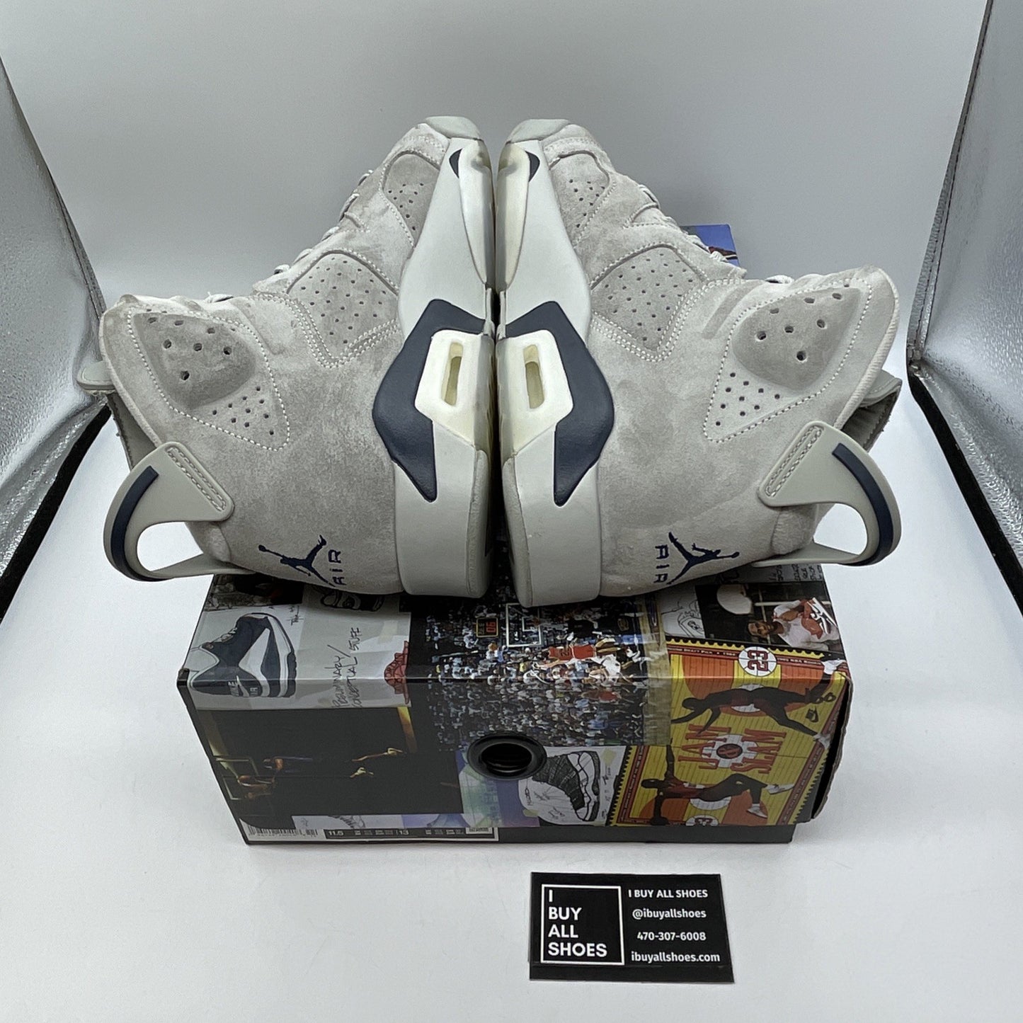 Size 11.5 - Jordan 6 Retro Mid Georgetown Blue Grey Suede (CT8529-012)