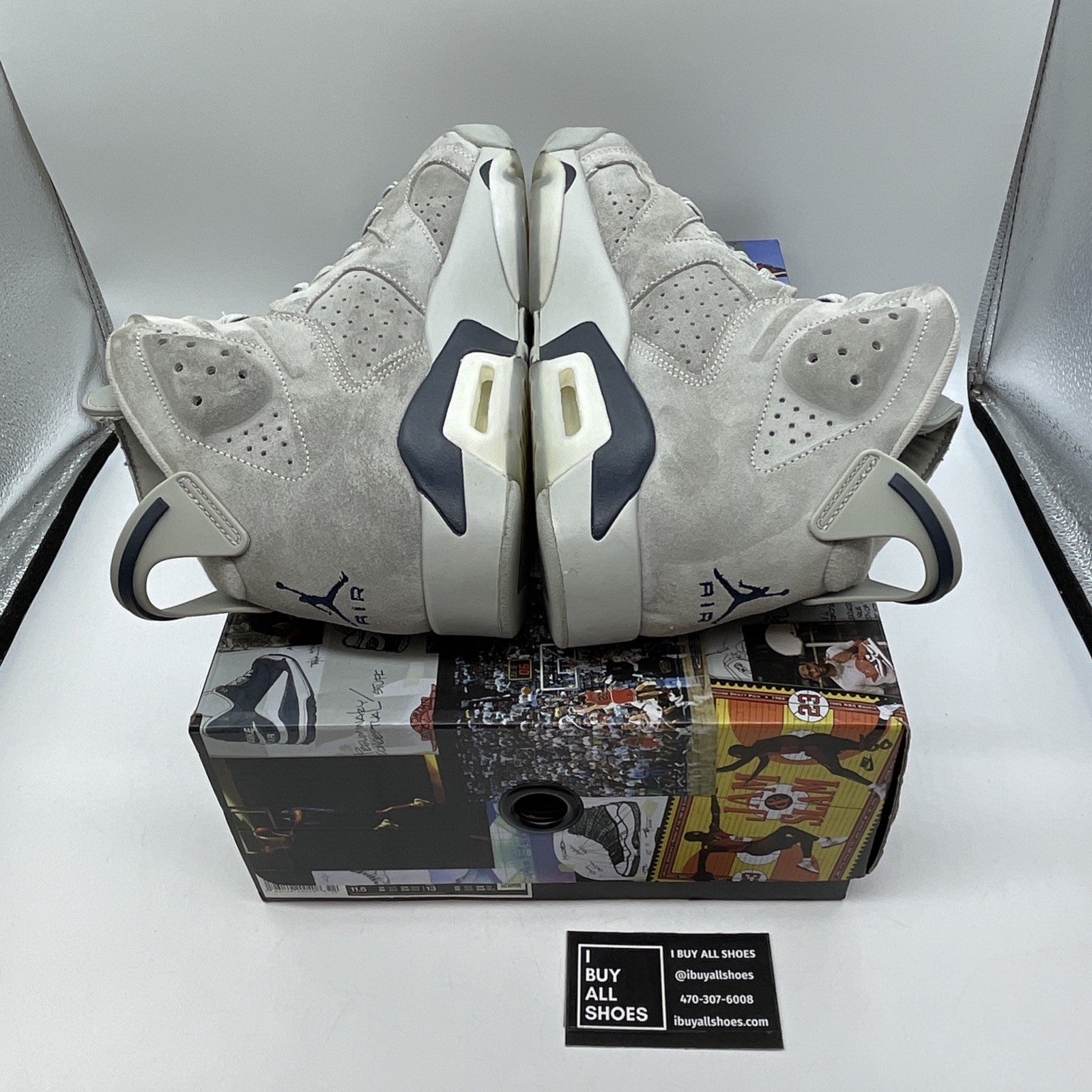 Size 11.5 - Jordan 6 Retro Mid Georgetown Blue Grey Suede (CT8529-012)