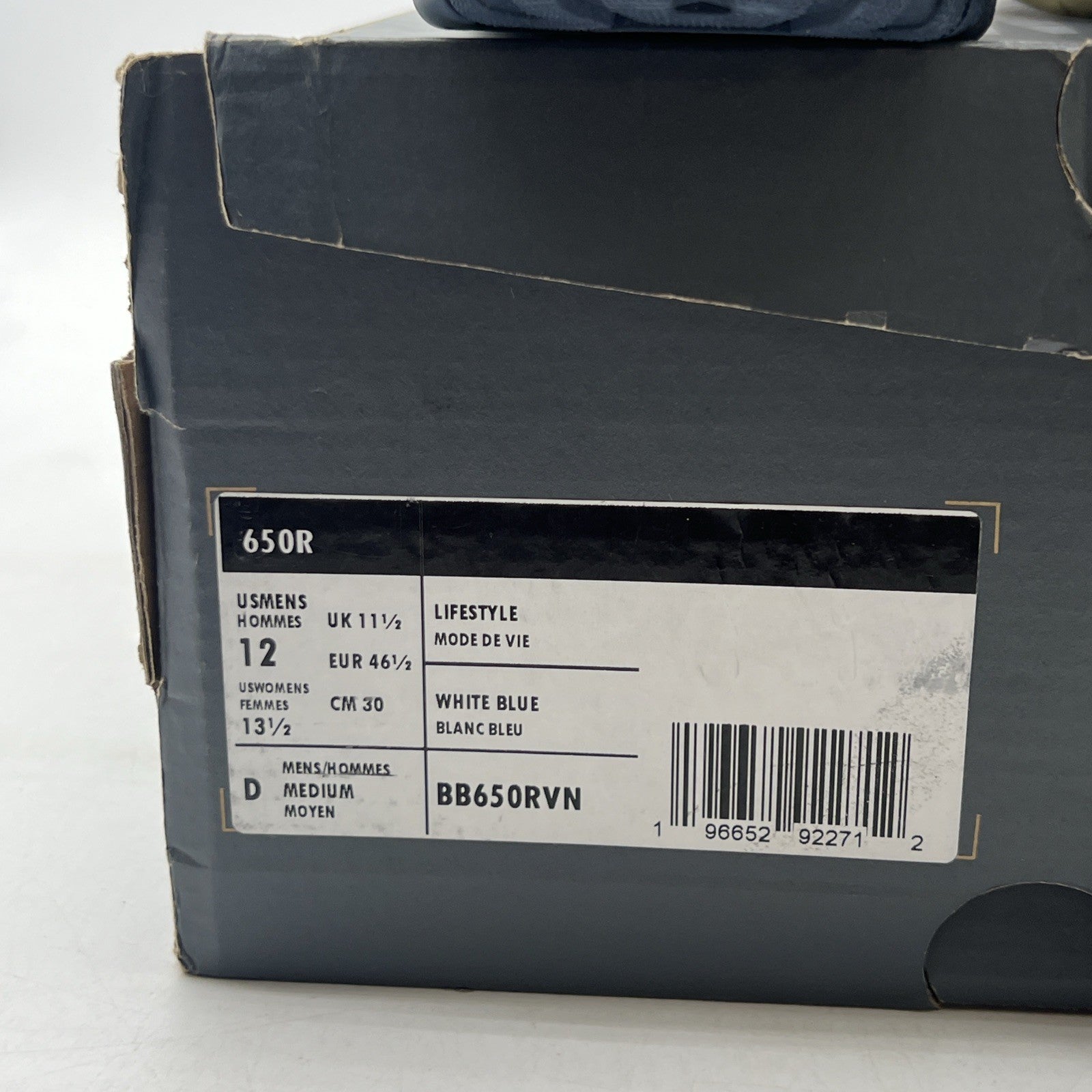 Size 12 - NEW BALANCE 650R SEA SALT NAVY MEN'S SHOES (BB650RVN)