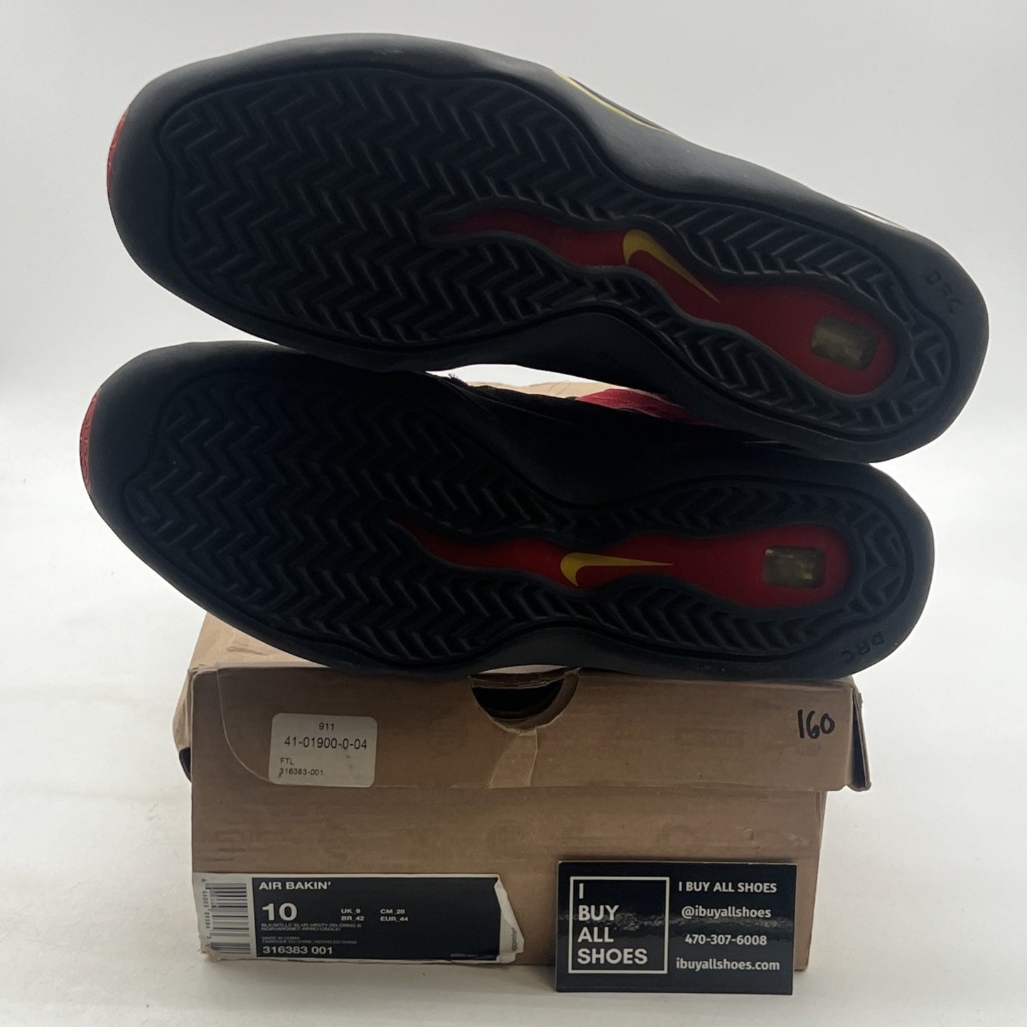 Size 10 - Nike Air Bakin 2013 Black Red (316383-001)