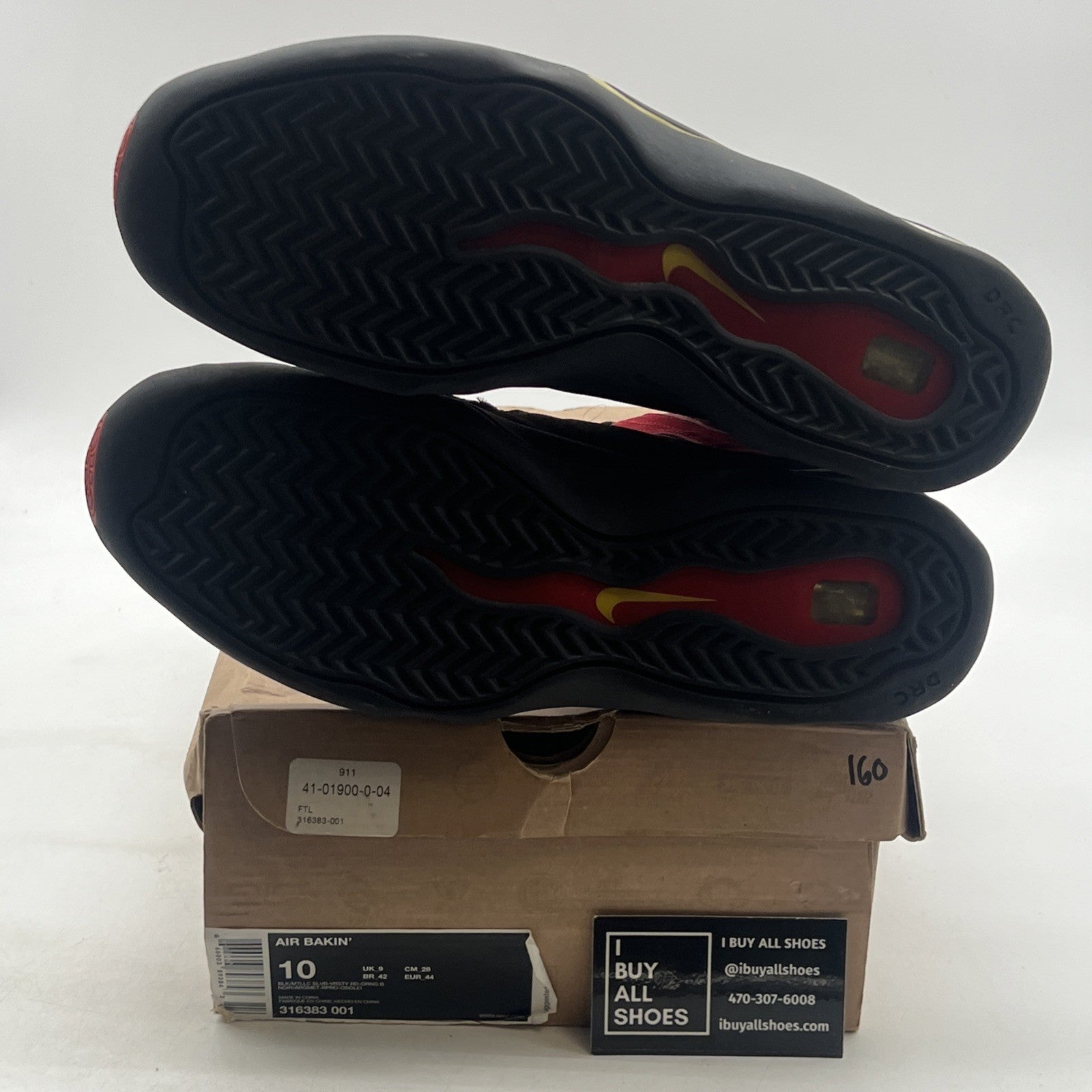 Size 10 - Nike Air Bakin 2013 Black Red (316383-001)