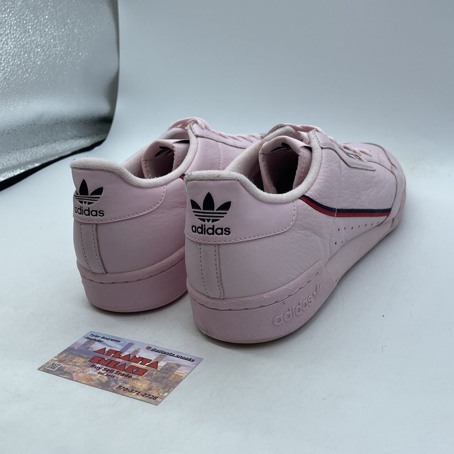 Size 12 - adidas Continental 80 Clear Pink Blue Red Black Leather (B41679)