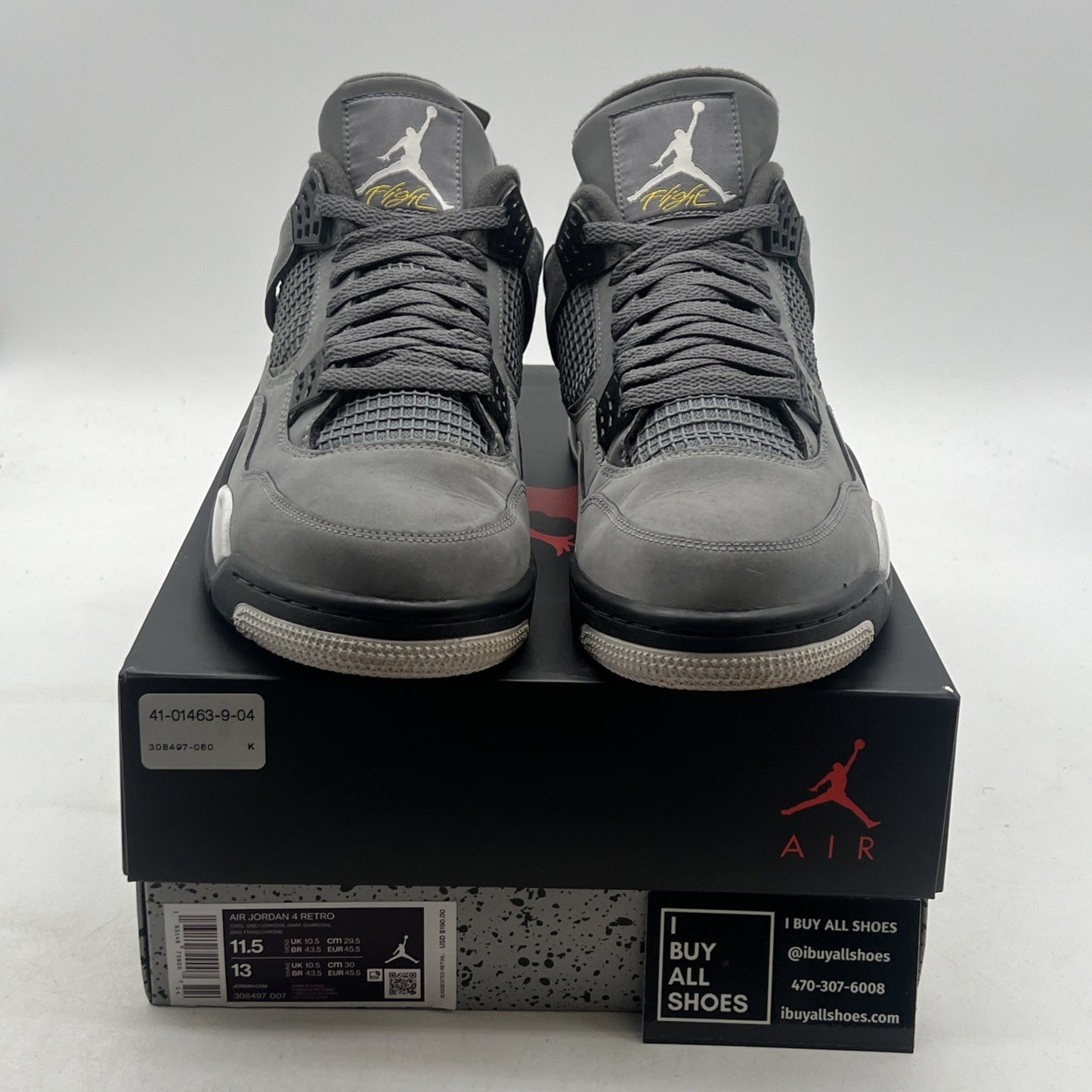 Size 11.5 - Air Jordan 4 Retro Low Cool Grey (308497-007)