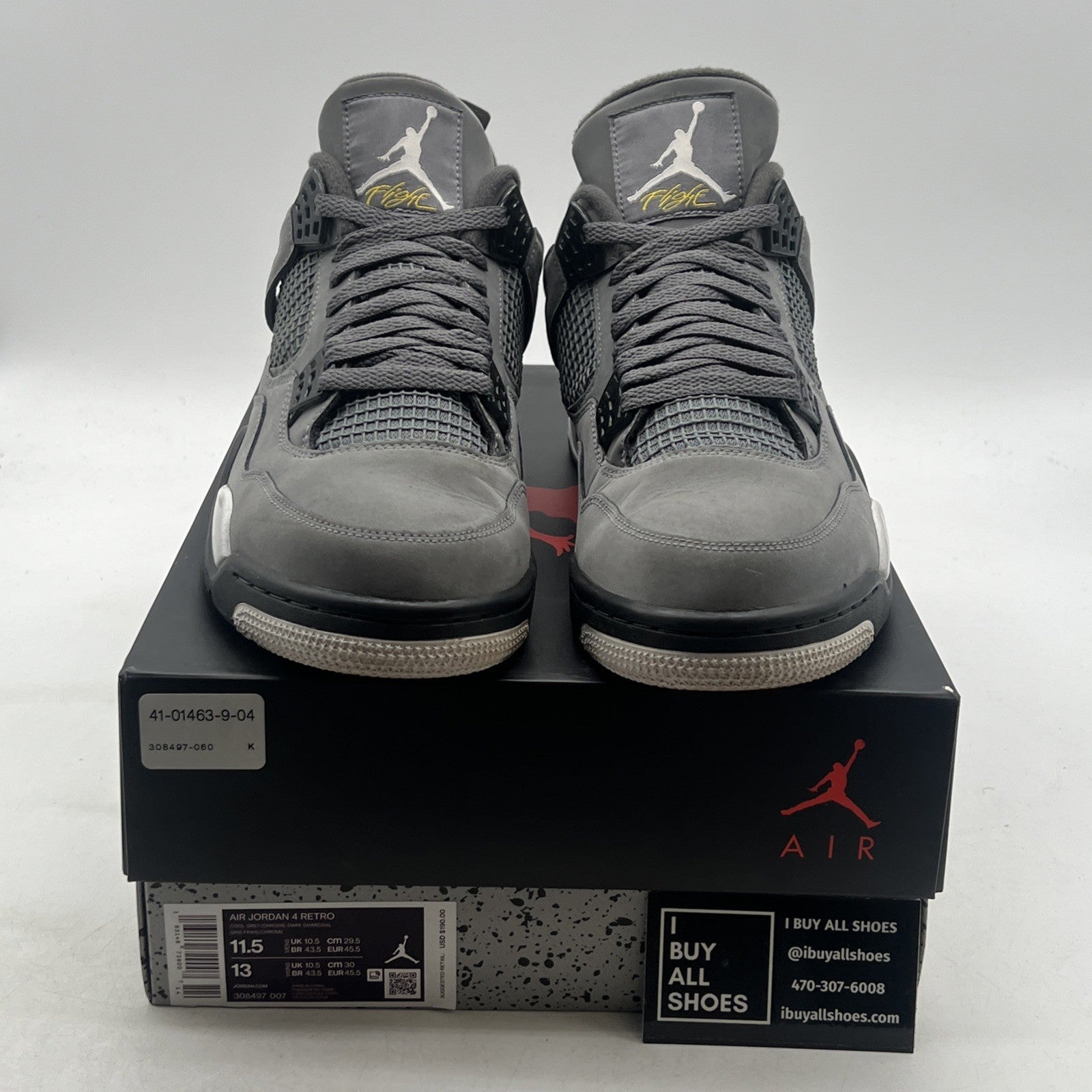 Size 11.5 - Air Jordan 4 Retro Low Cool Grey (308497-007)