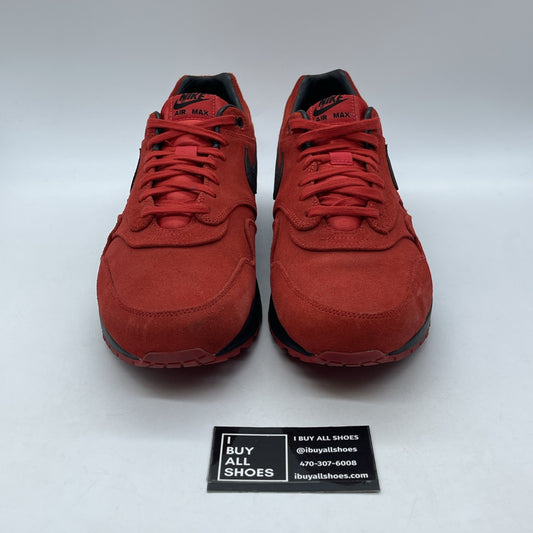 Size 13 - Nike Air Max 1 Prm Pimento Red White Suede Leather (512033-610)