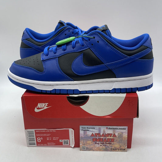 Size 8.5 - Nike Dunk Low Hyper Cobalt Black Blue White Leather (DD1391-001)