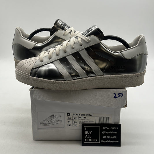 Size 10 - adidas Prada x Superstar Silver Metallic (FX4546)