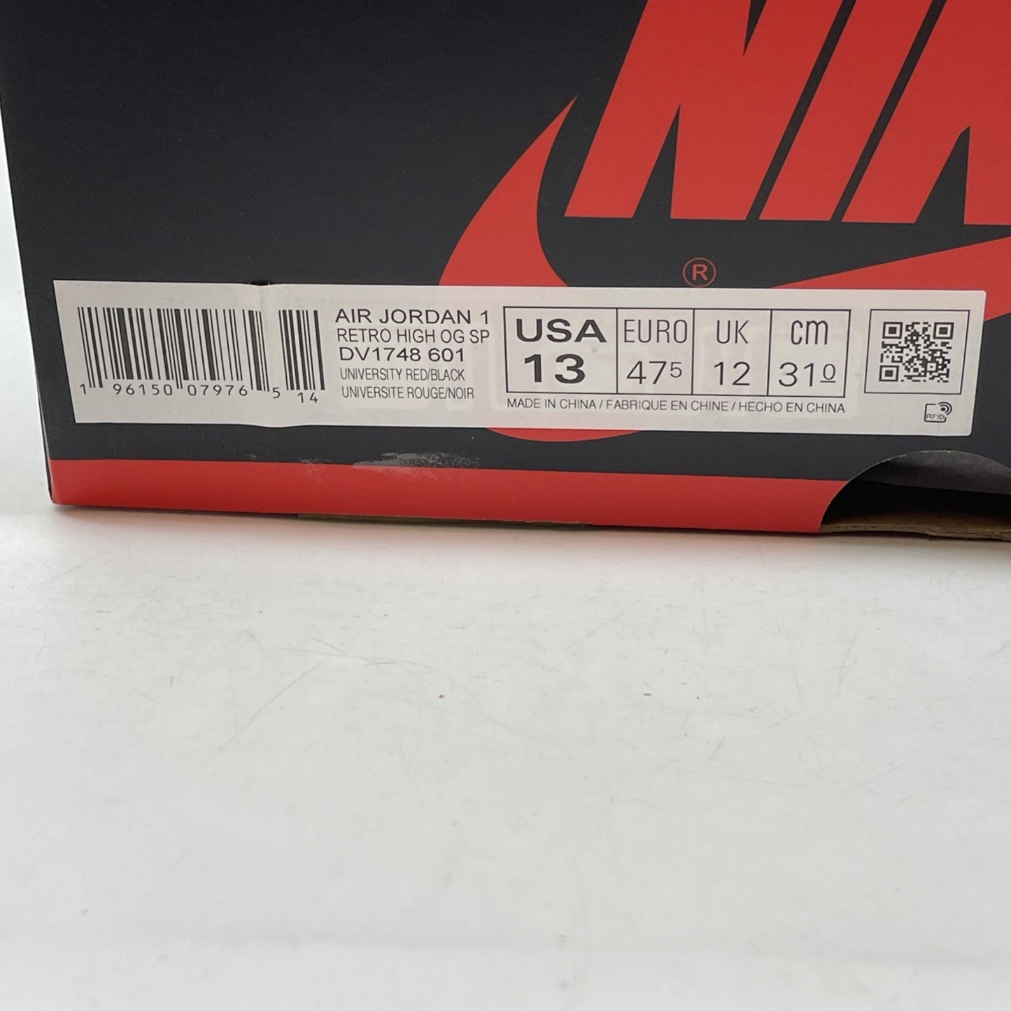 Size 13 - Jordan 1 Retro OG x Marvel High Next Chapter Red Suede (DV1748-601)