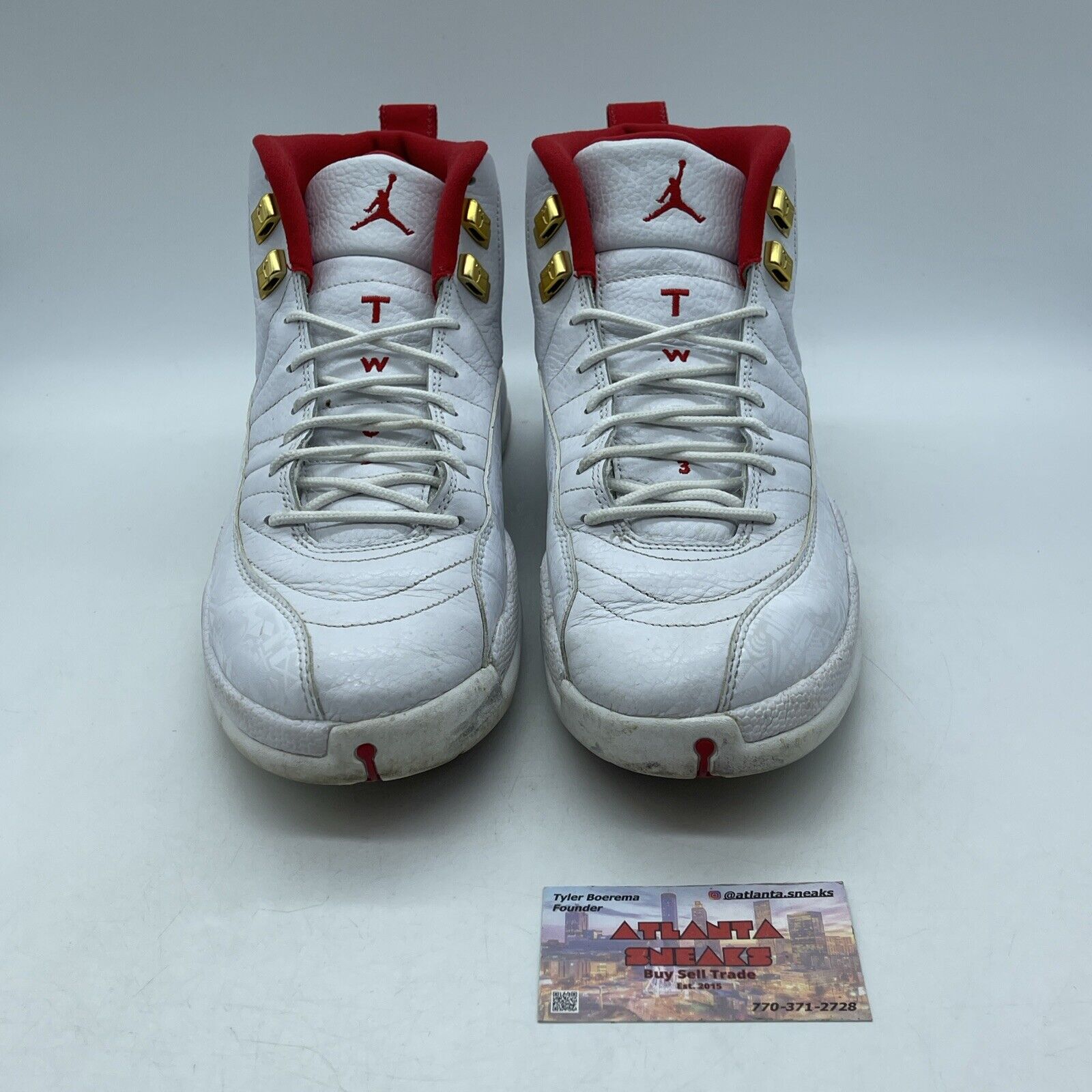 Size 11.5 - Air Jordan 12 Retro FIBA White Red Gold Leather (130690-107)
