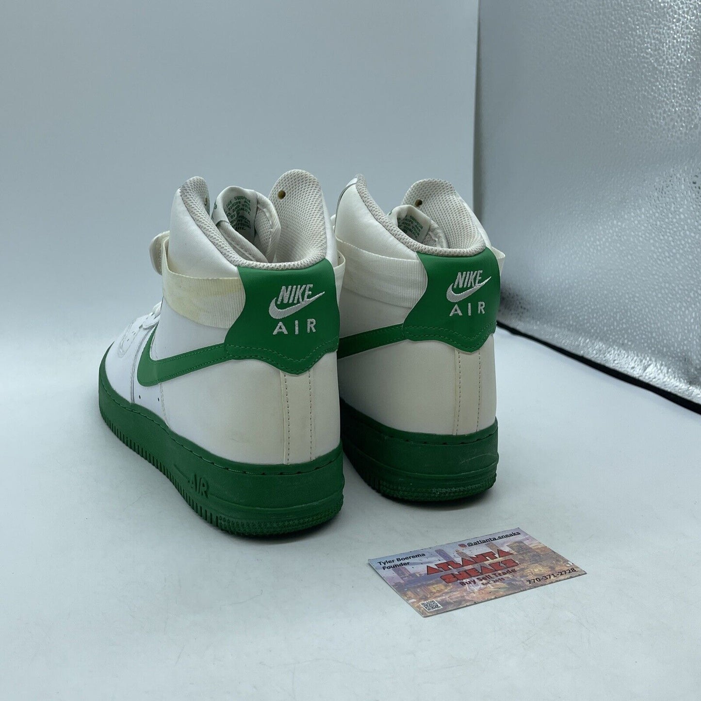 Size 8 - Nike Air Force 1 '07 High Lucky Green White Leather (CK7794-100)