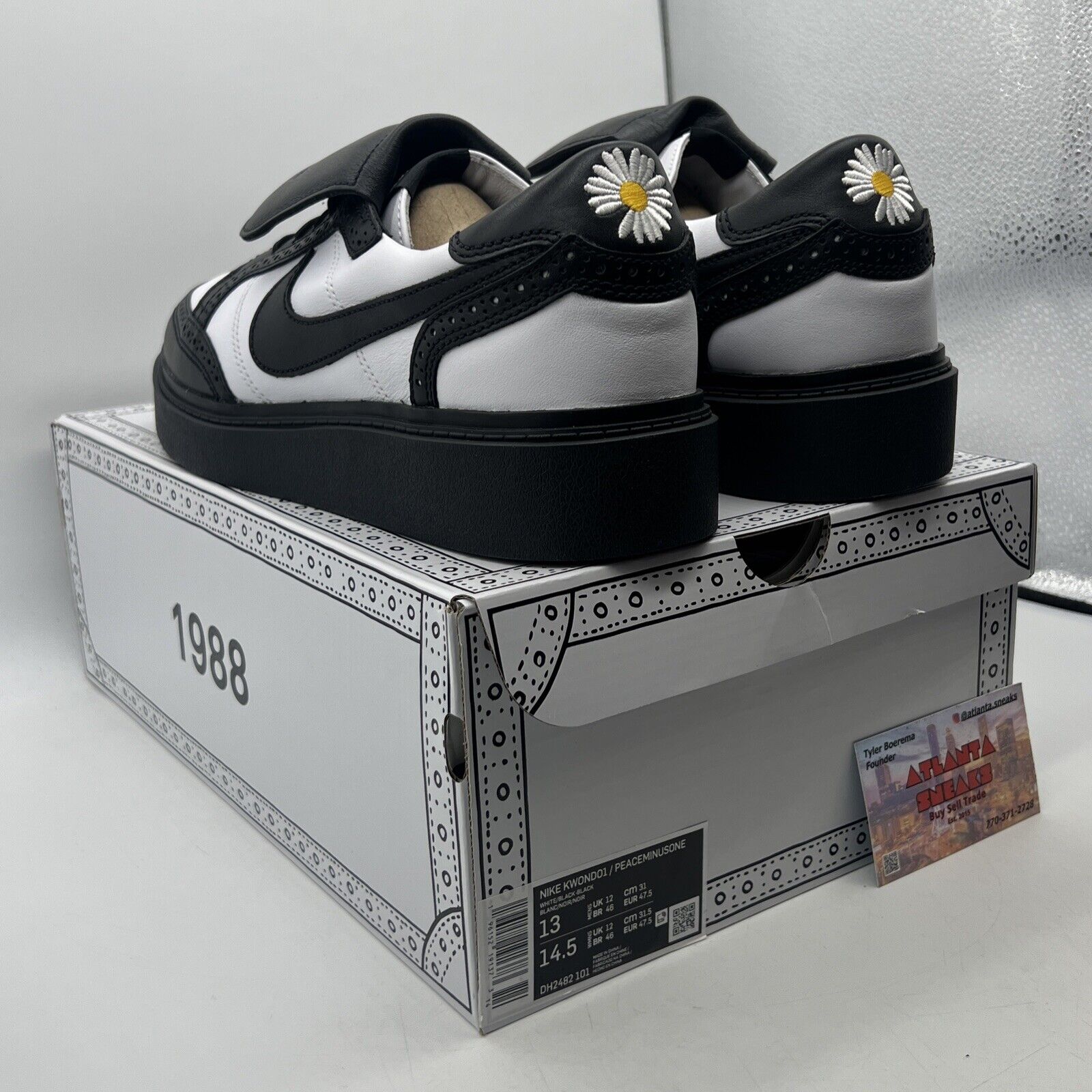 Size 13 - Nike G-Dragon x Kwondo 1 Yin-Yang White Black Leather (DH2482-101)