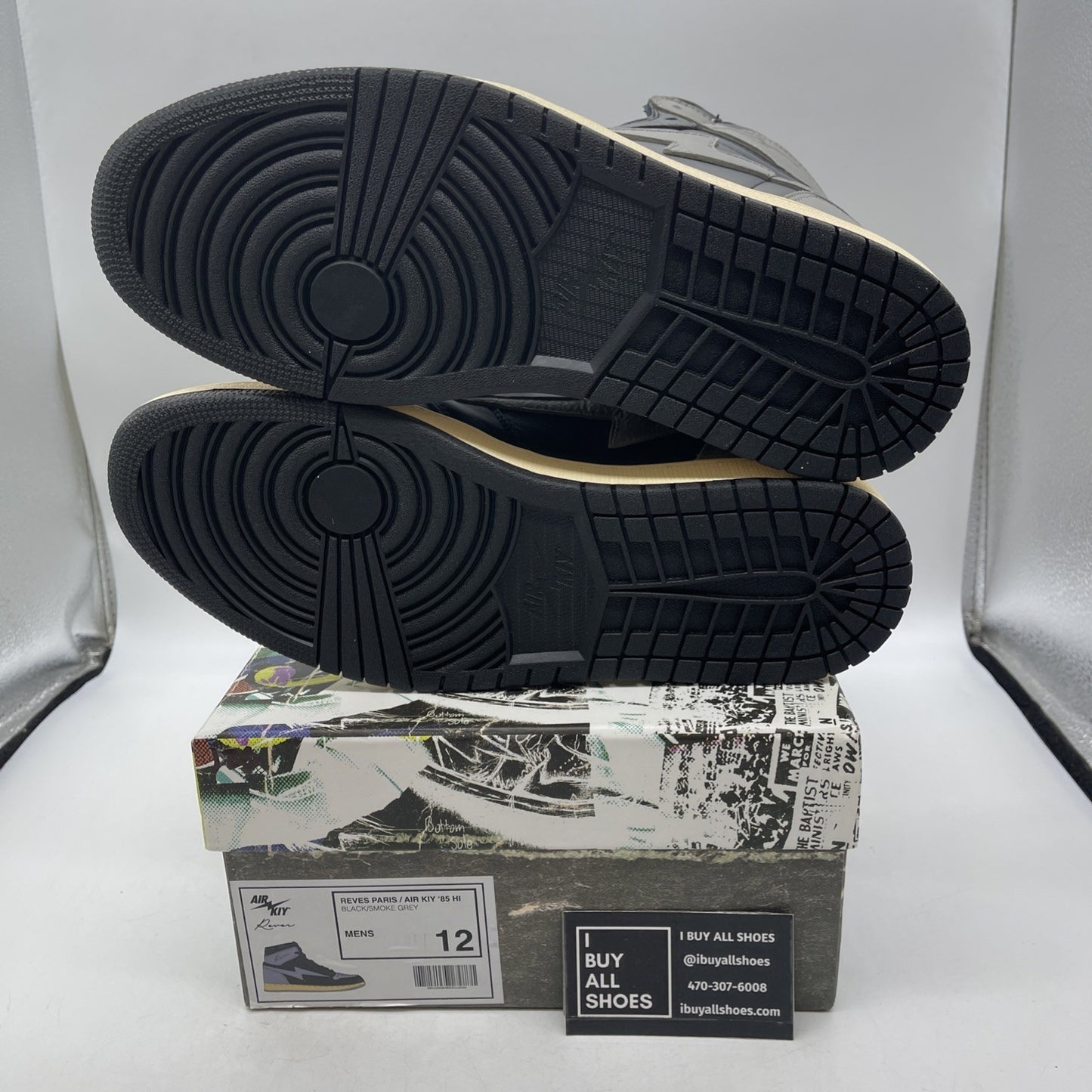 Size 12 - Reves Paris Air Kiy ‘85 Hi Black Smoke Grey