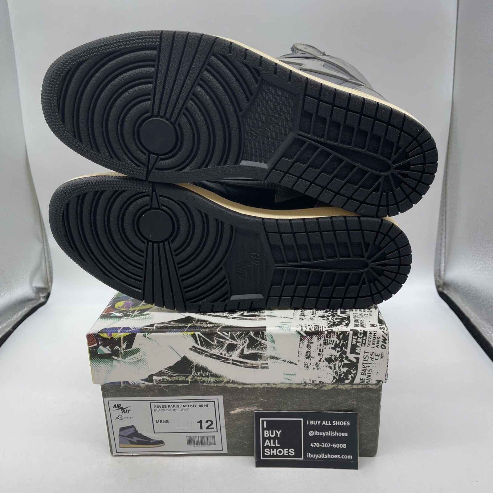 Size 12 - Reves Paris Air Kiy ‘85 Hi Black Smoke Grey