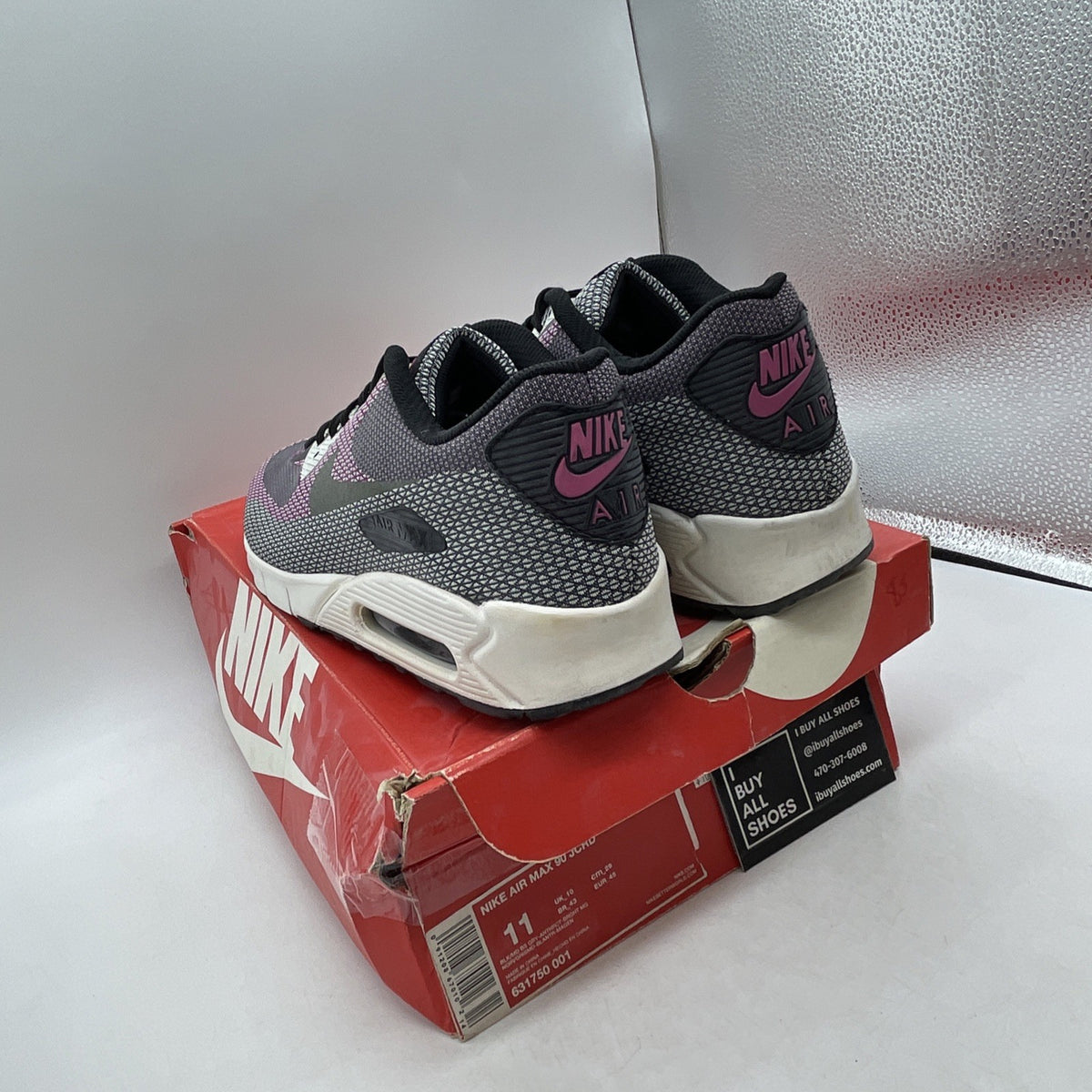 Size 11 - Nike Air Max 90 Jacquard Black (631750-001)