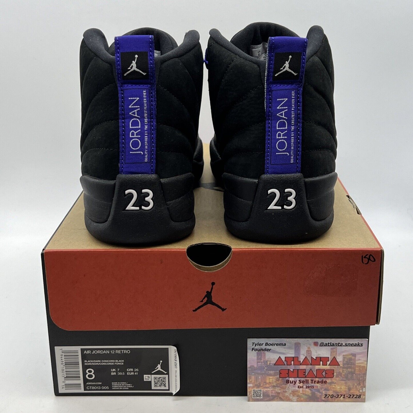 Size 8 - Air Jordan 12 Retro Dark Concord Black Purple Suede (CT8013-005)