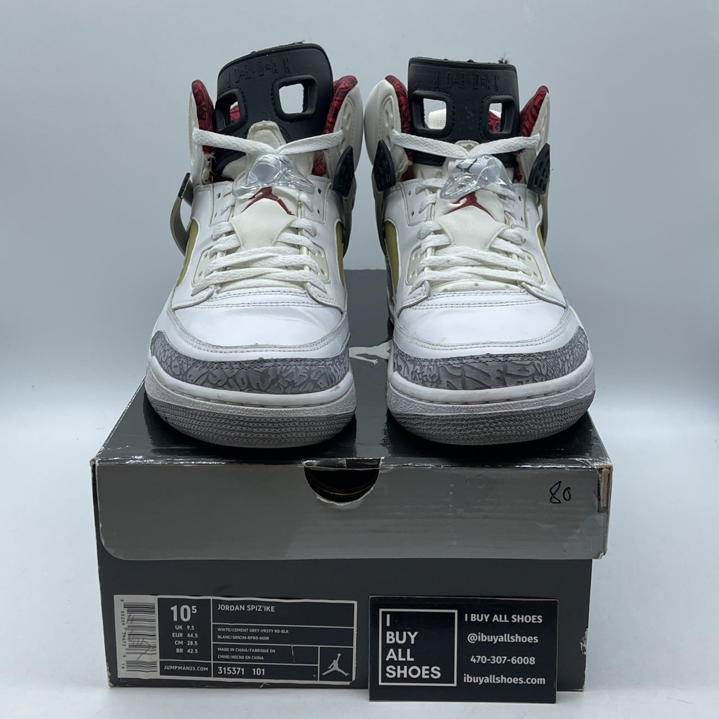 Size 10.5 - Jordan Spizike Cement Grey White Grey Suede Leather (315371-101)