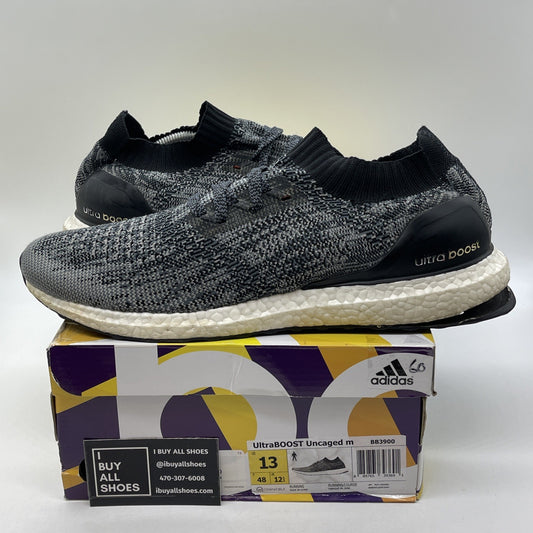 Size 13 - adidas UltraBoost Uncaged Core Black Grey White Suede (BB3900)