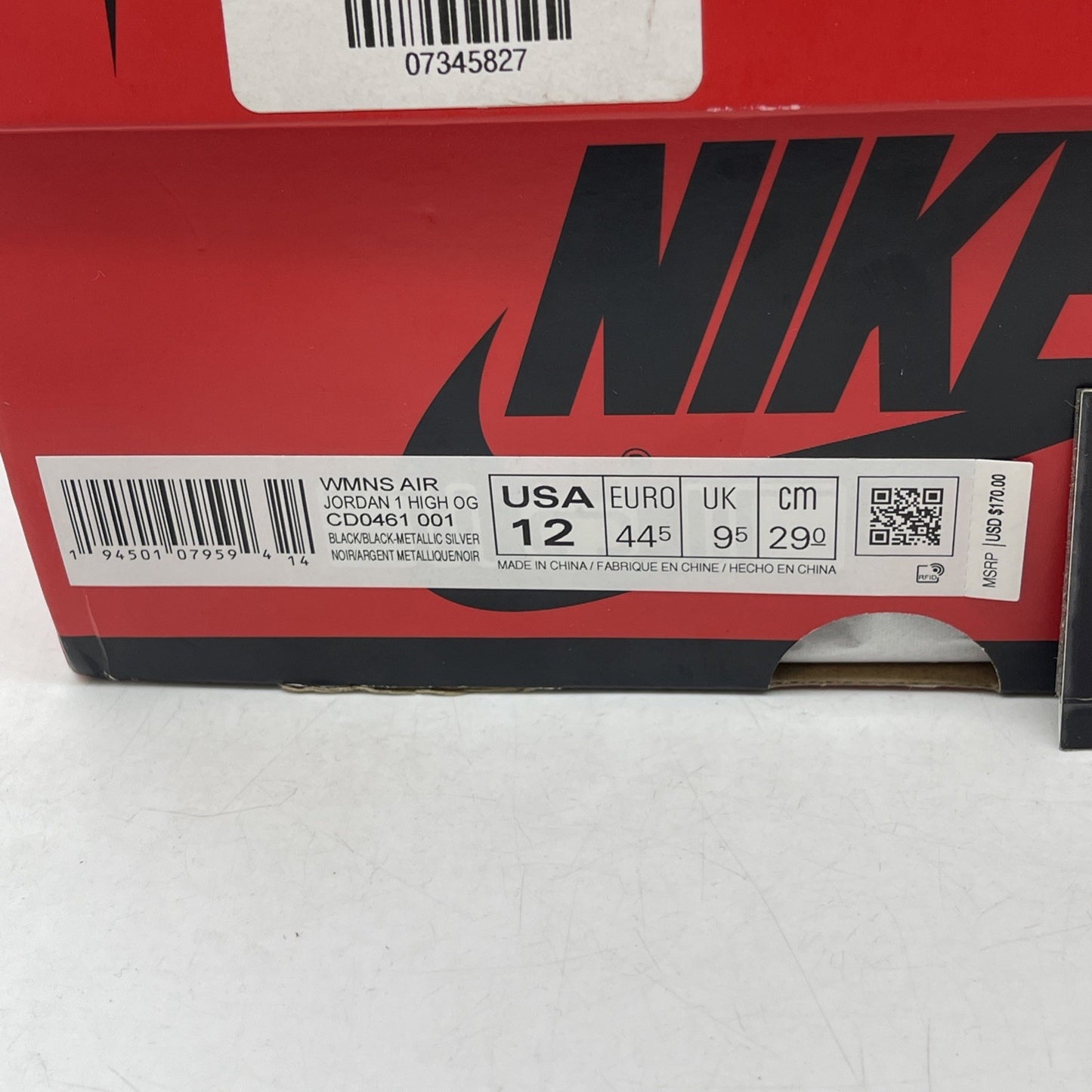 Size 12 - Air Jordan 1 High OG Metallic Silver (CD0461-001)
