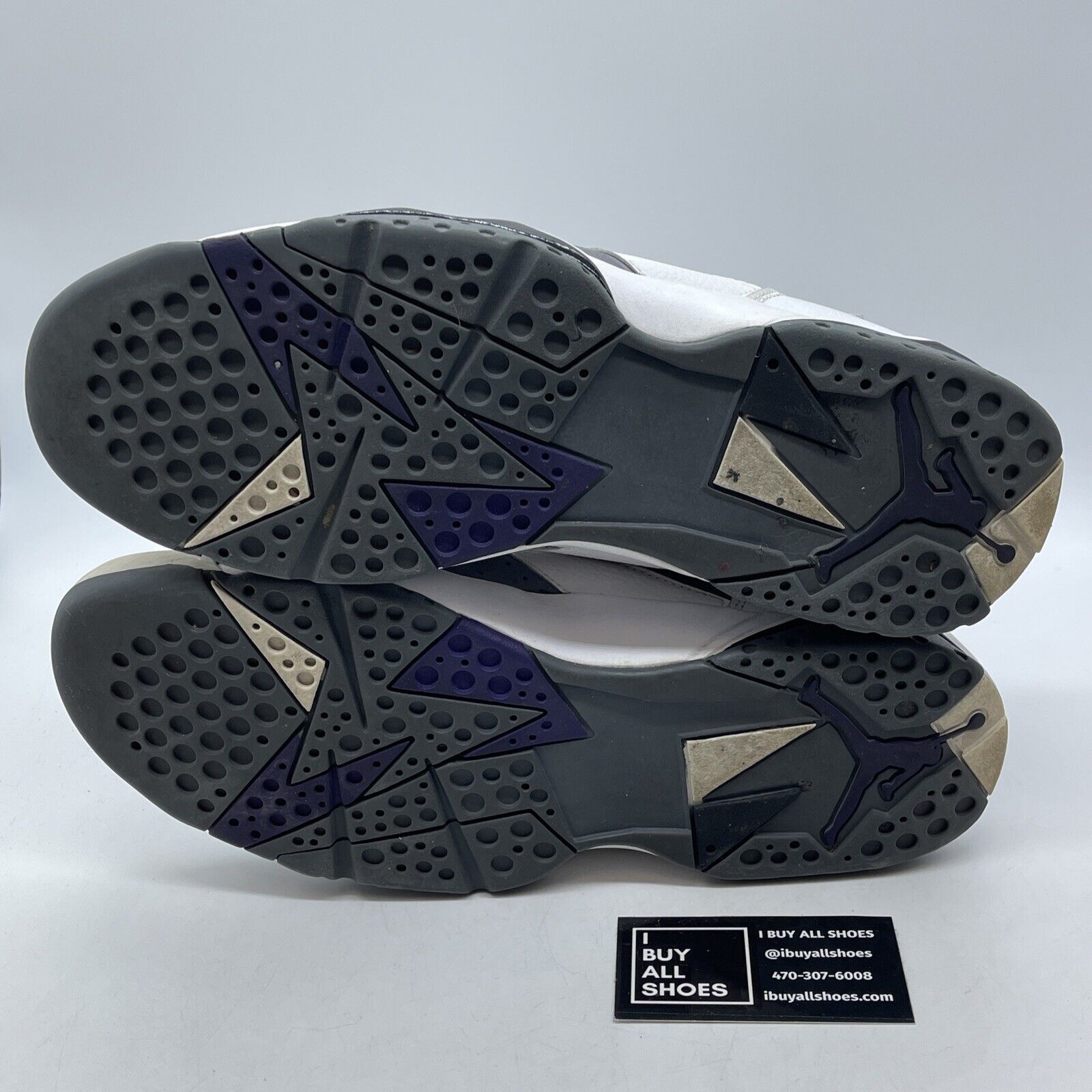 Size 12 - Air Jordan 7 Retro Flint Grey White Purple Suede leather (304775-151)