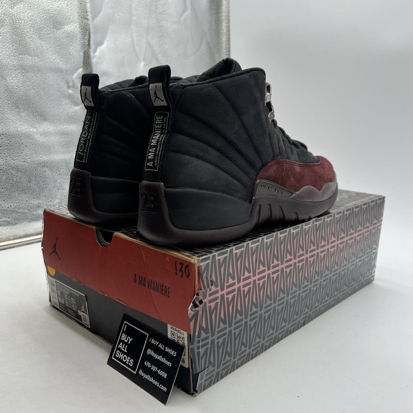 Size 12 - Air Jordan 12 Retro SP x A Ma Maniere Mid Black W (DV6989-001)