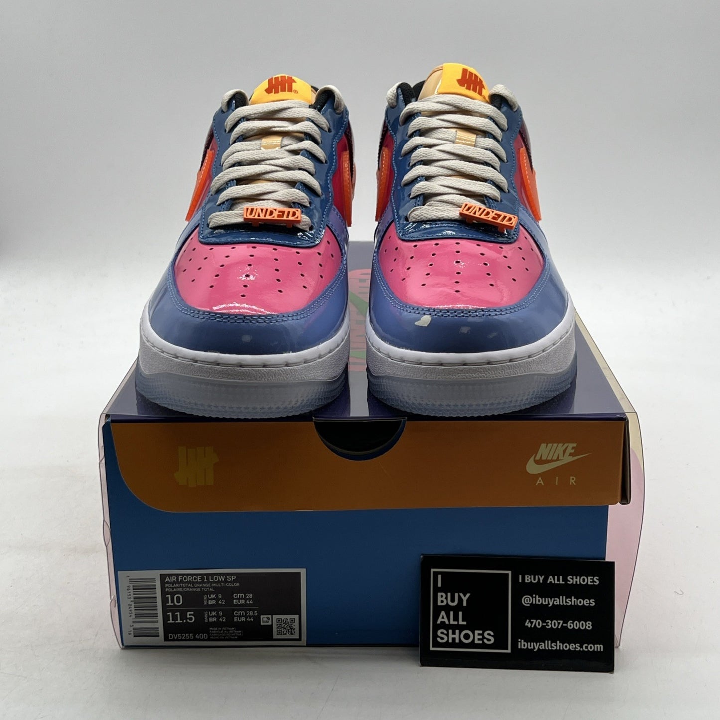 Size 10 - Nike Undefeated x Air Force 1 Low Total Orange (DV5255-400).