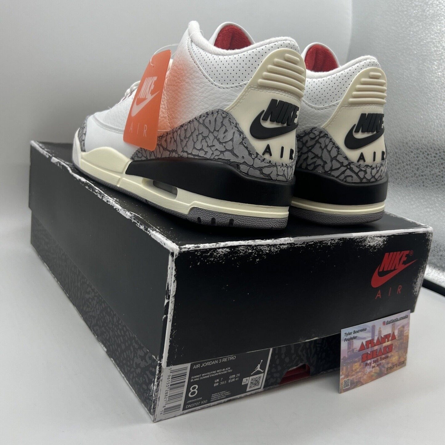 Size 8 - Jordan 3 Retro Mid White Cement Reimagined White Black Cream Brand New