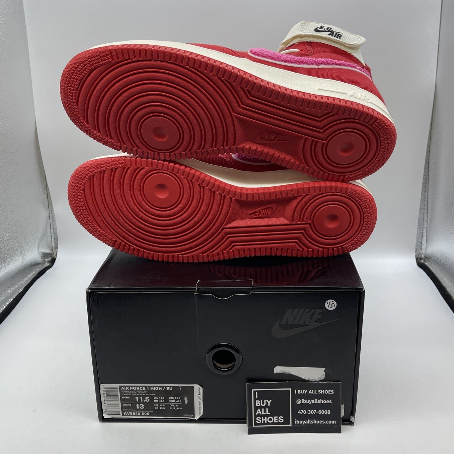Size 11.5 - Emotionally Unavailable x Nike Air Force 1 High Heart (AV5840-600)