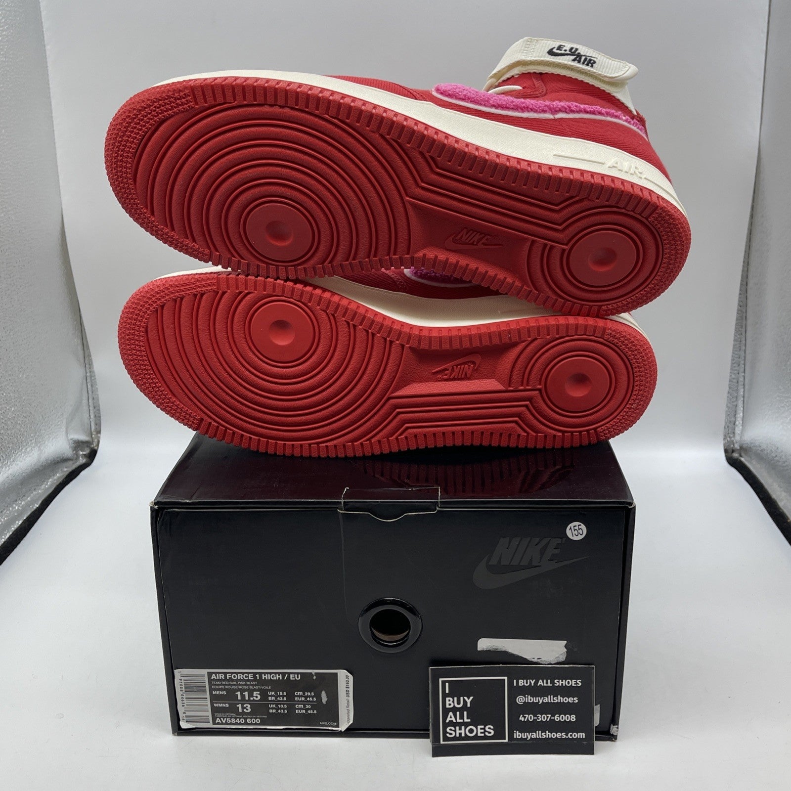 Size 11.5 - Emotionally Unavailable x Nike Air Force 1 High Heart (AV5840-600)
