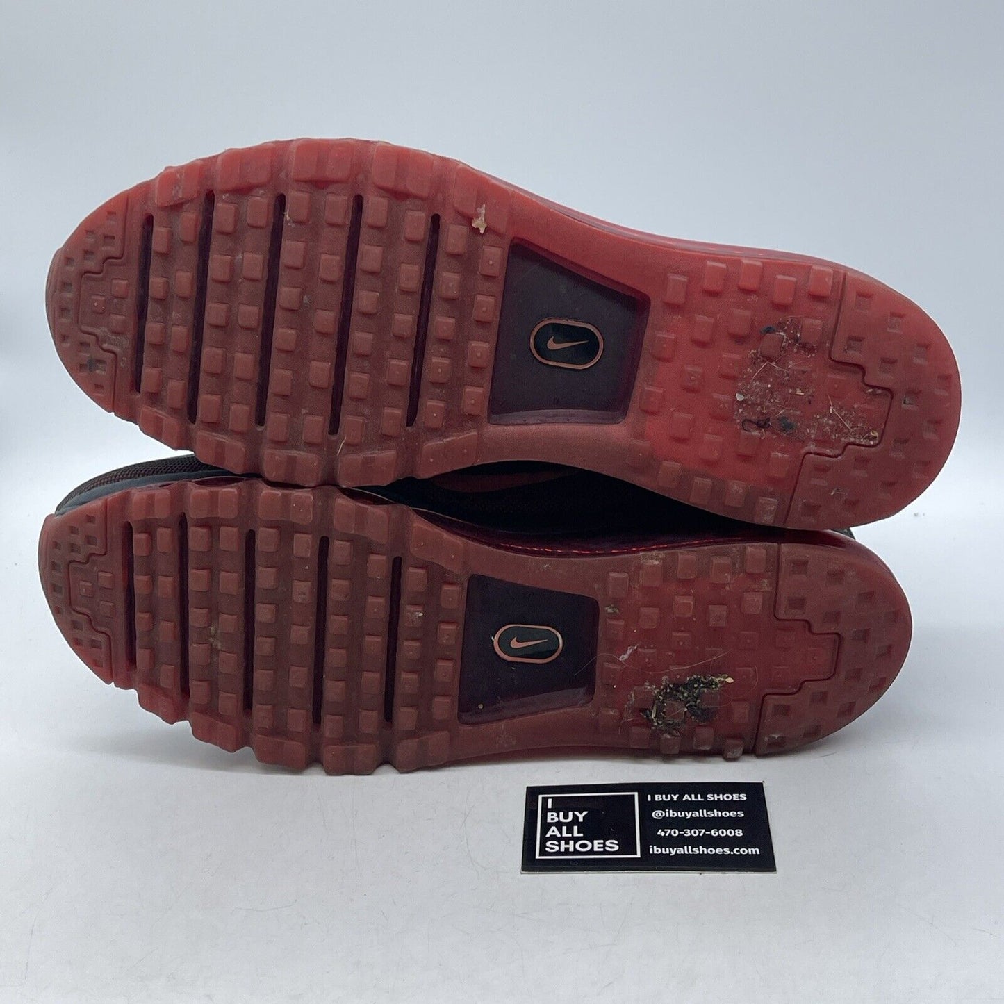Size 13 - Nike Air Max 2014 Anthracite Grey Red Suede Leather (621077-066)