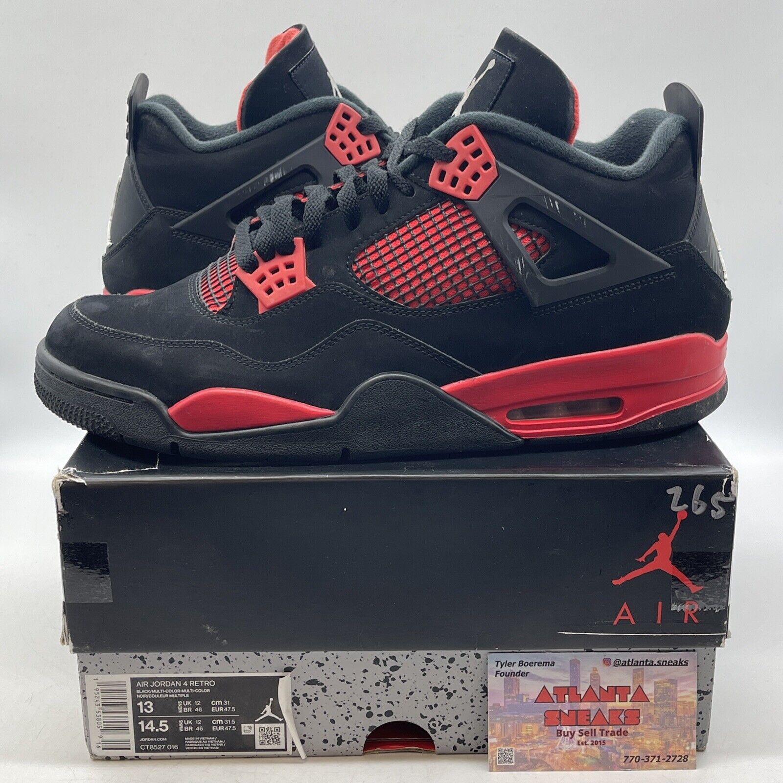 Size 13 - Jordan 4 Retro Mid Red Thunder Black White (CT8527-016)