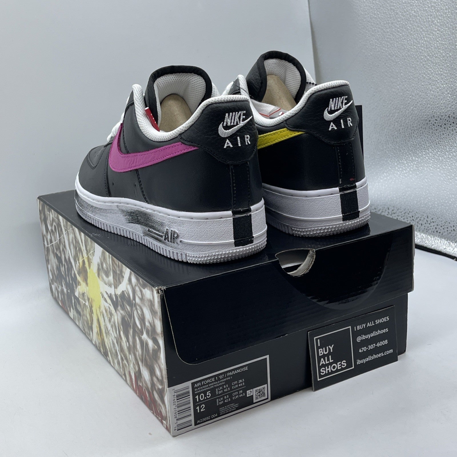 Size 10.5 - Nike G-Dragon x Air Force 1 '07 Para-Noise 3.0 Black (AQ3692-004)