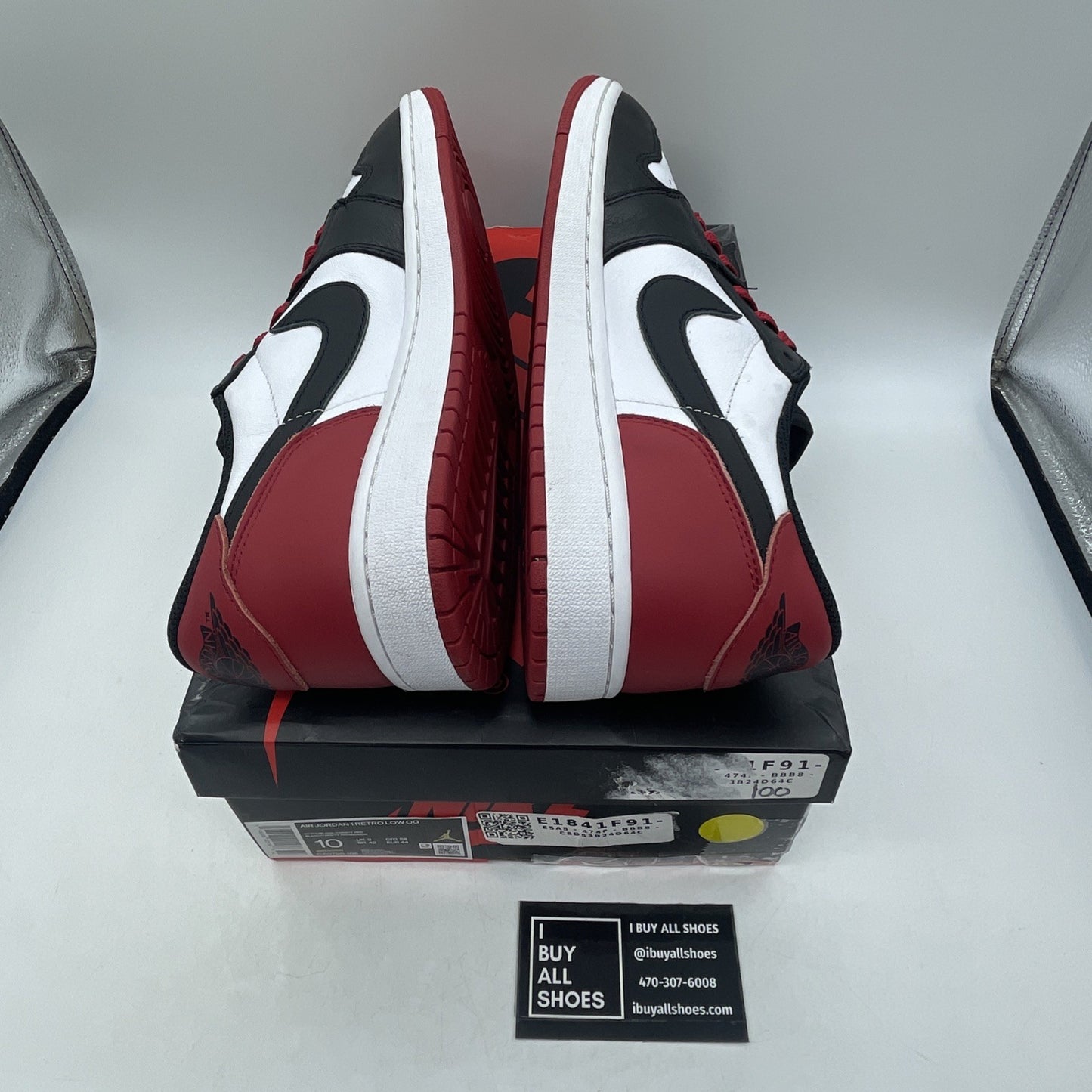 Size 10 - Air Jordan 1 Retro OG Low Black Toe Red White Leather (CZ0790-106)