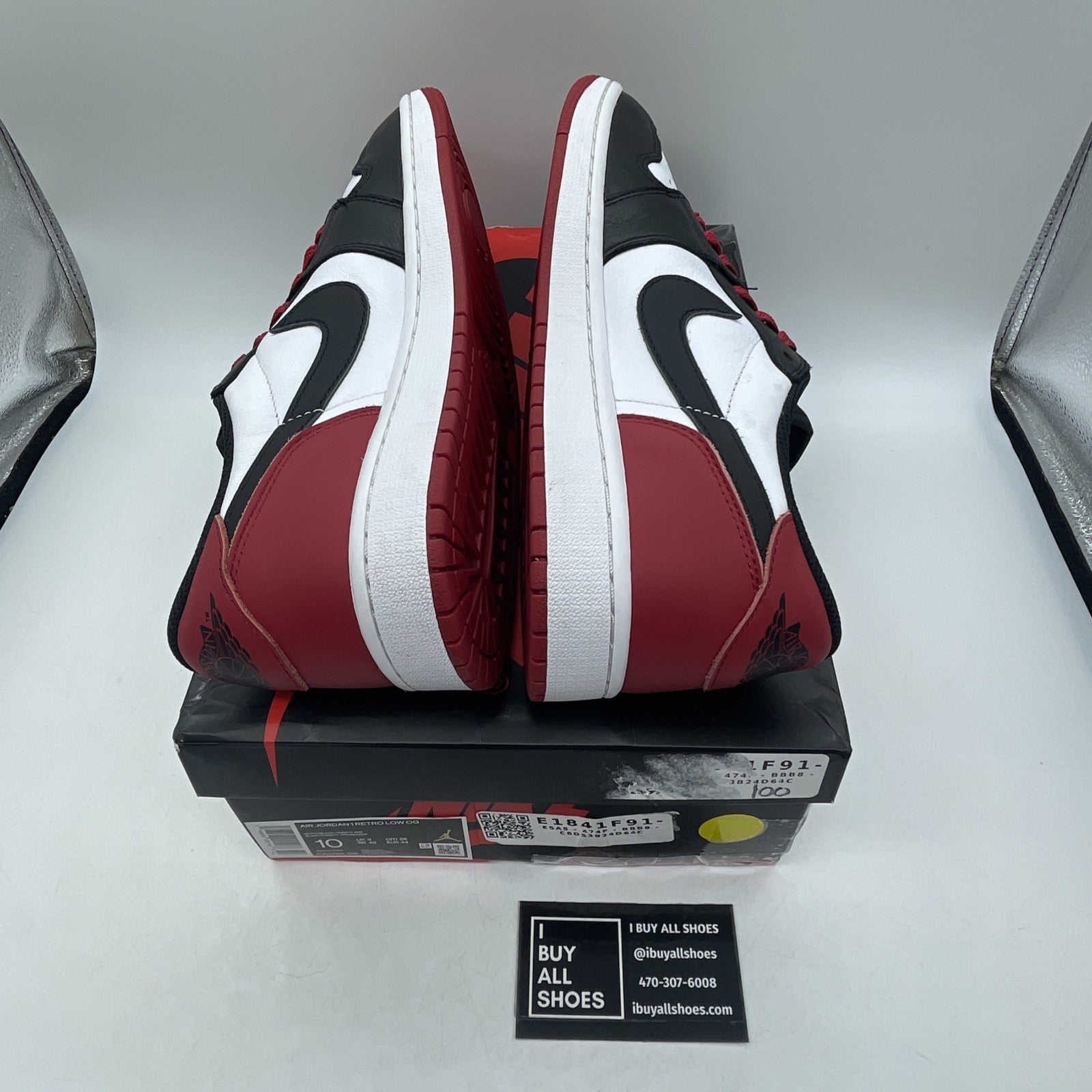 Size 10 - Air Jordan 1 Retro OG Low Black Toe Red White Leather (CZ0790-106)