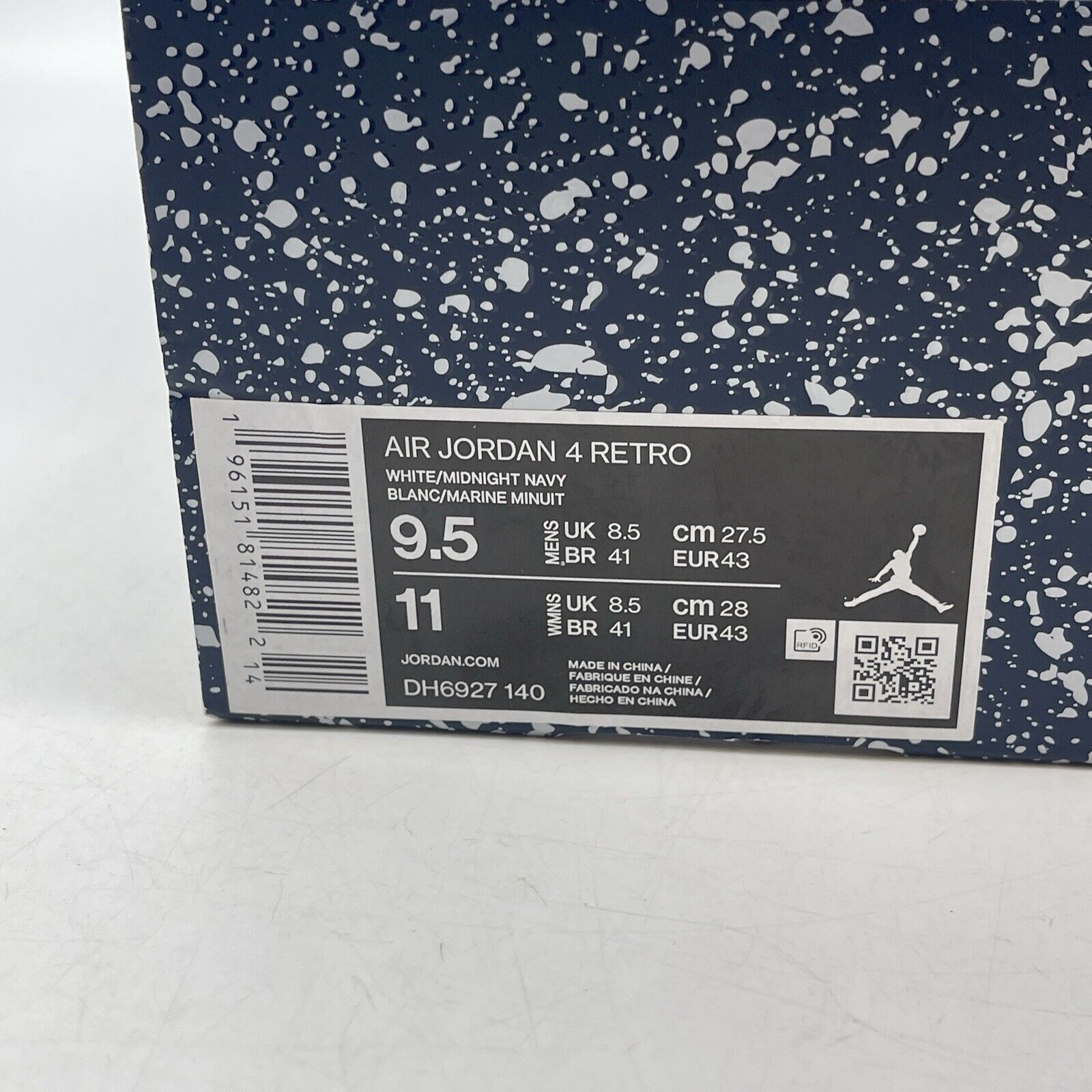 Size 9.5 - Jordan 4 Retro Mid Midnight Navy White Grey Leather (DH6927-140)