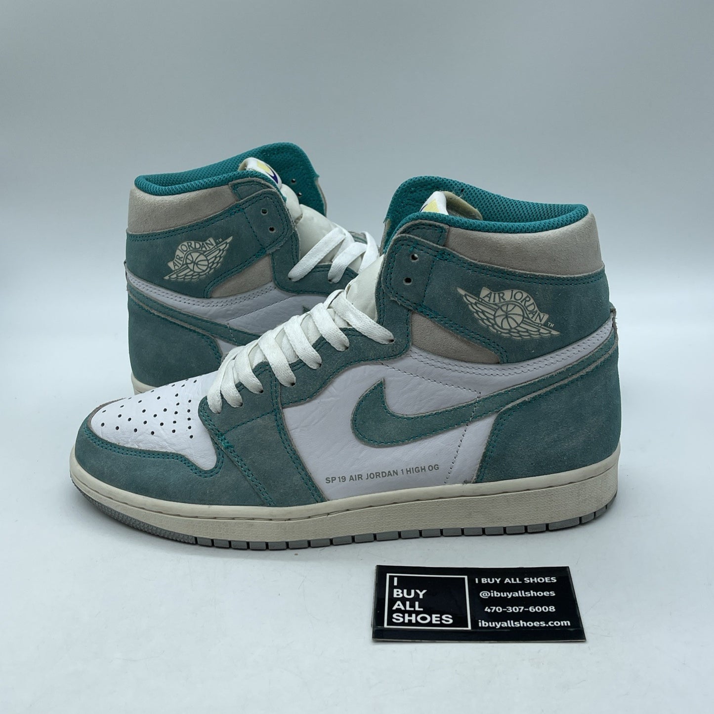 Size 9.5 - Jordan 1 Retro OG High Turbo Green Grey Suede Leather (555088-311)