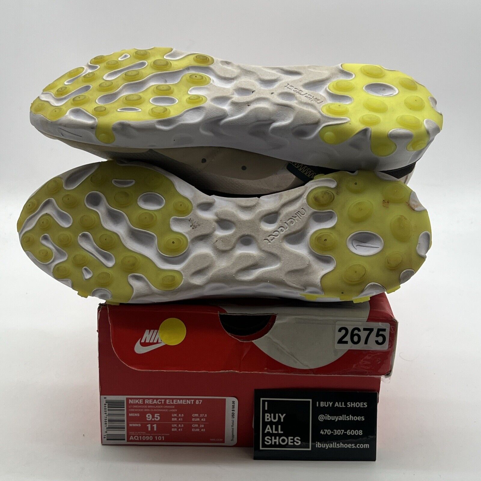 Size 9.5 - Nike React Element 87 Light Orewood (AQ1090-101)