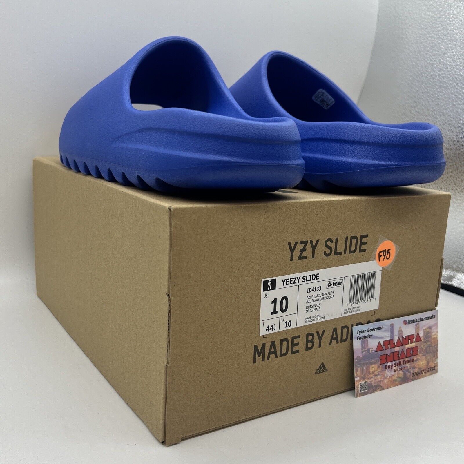 Yeezy Slide Slides Blue Azure Size 10 Brand New Id4133 Og All Adidas Slide