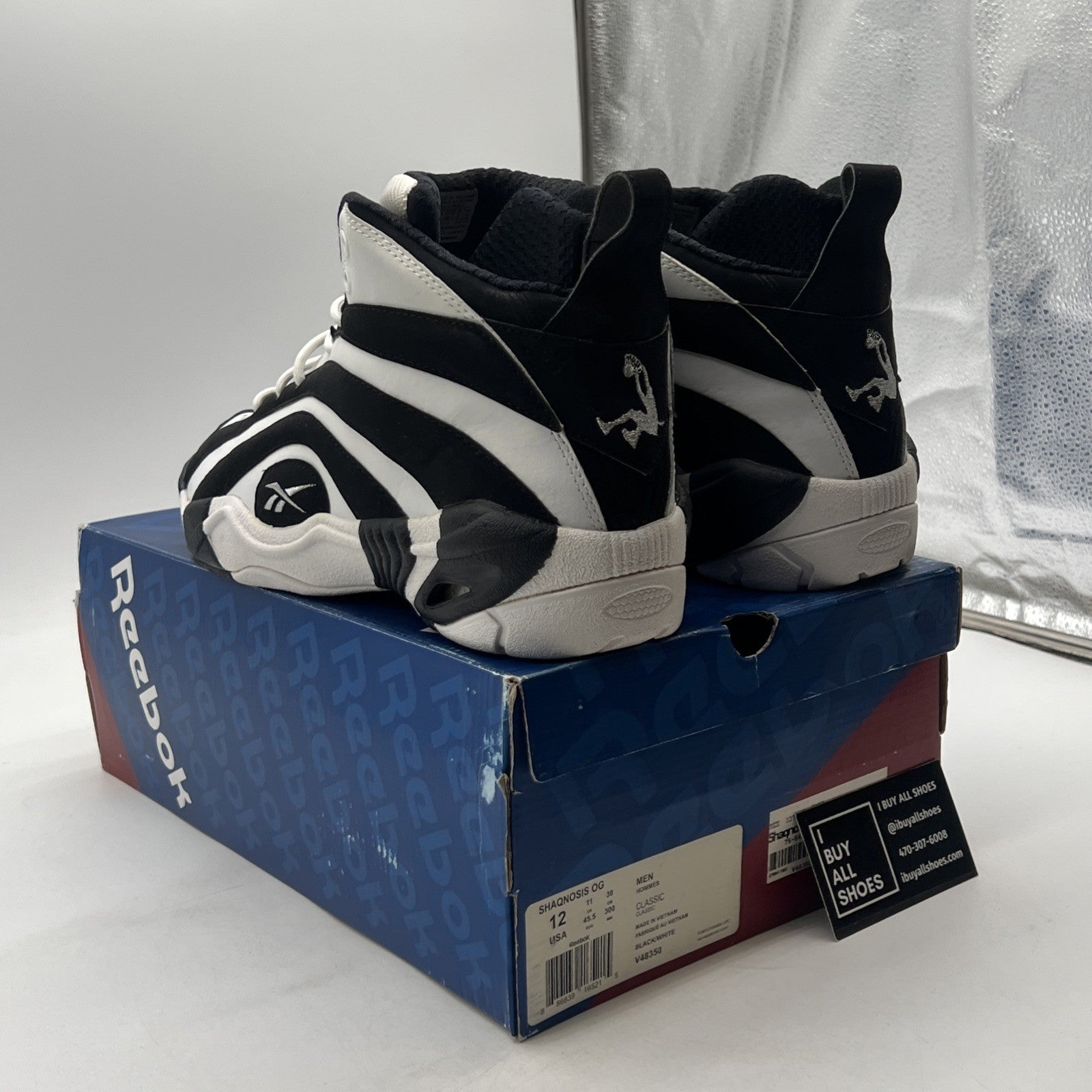 Size 12 - Reebok Shaqnosis OG Black White (V48350)