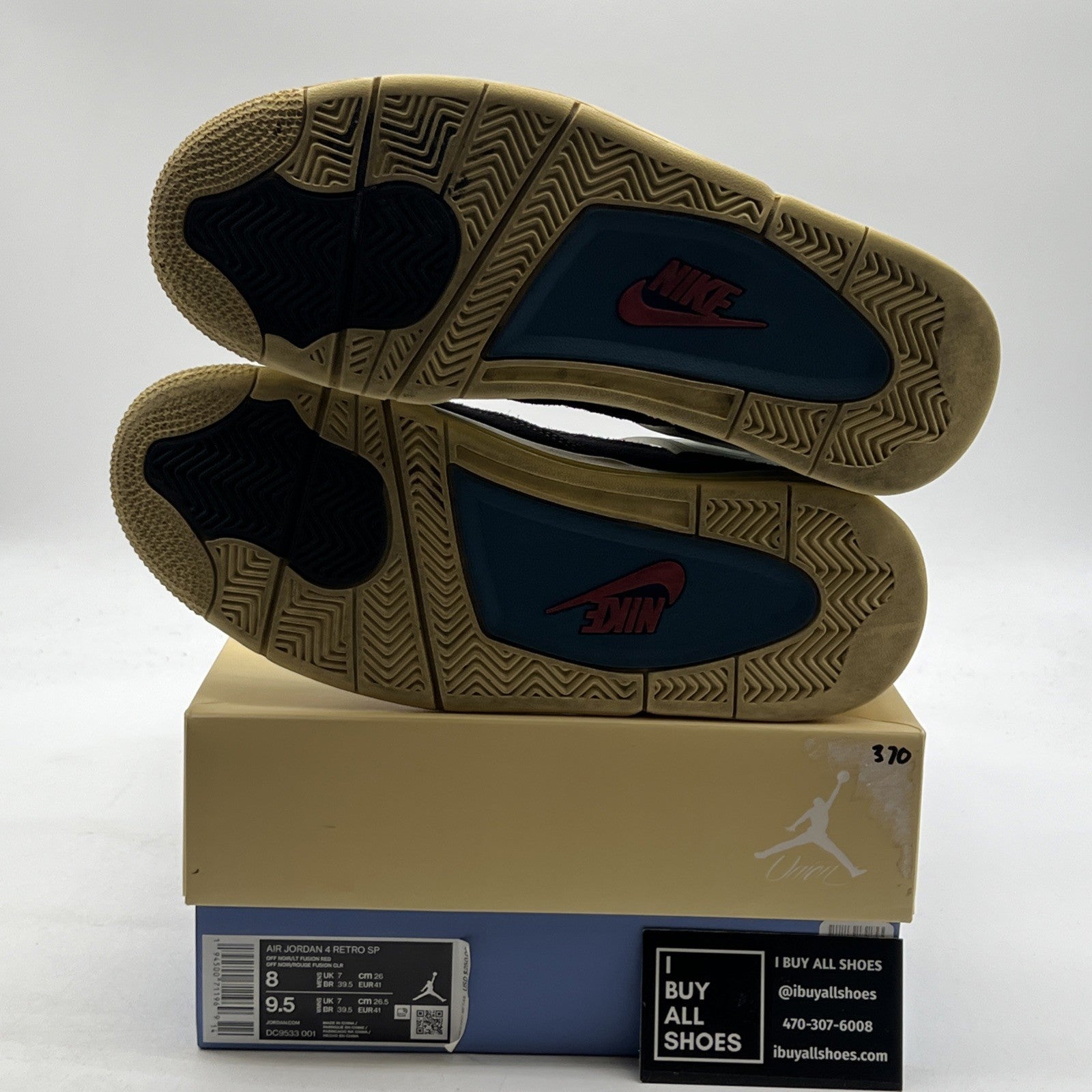 Size 8 - Air Jordan 4 Retro x Union LA Mid Off Noir (DC9533-001)