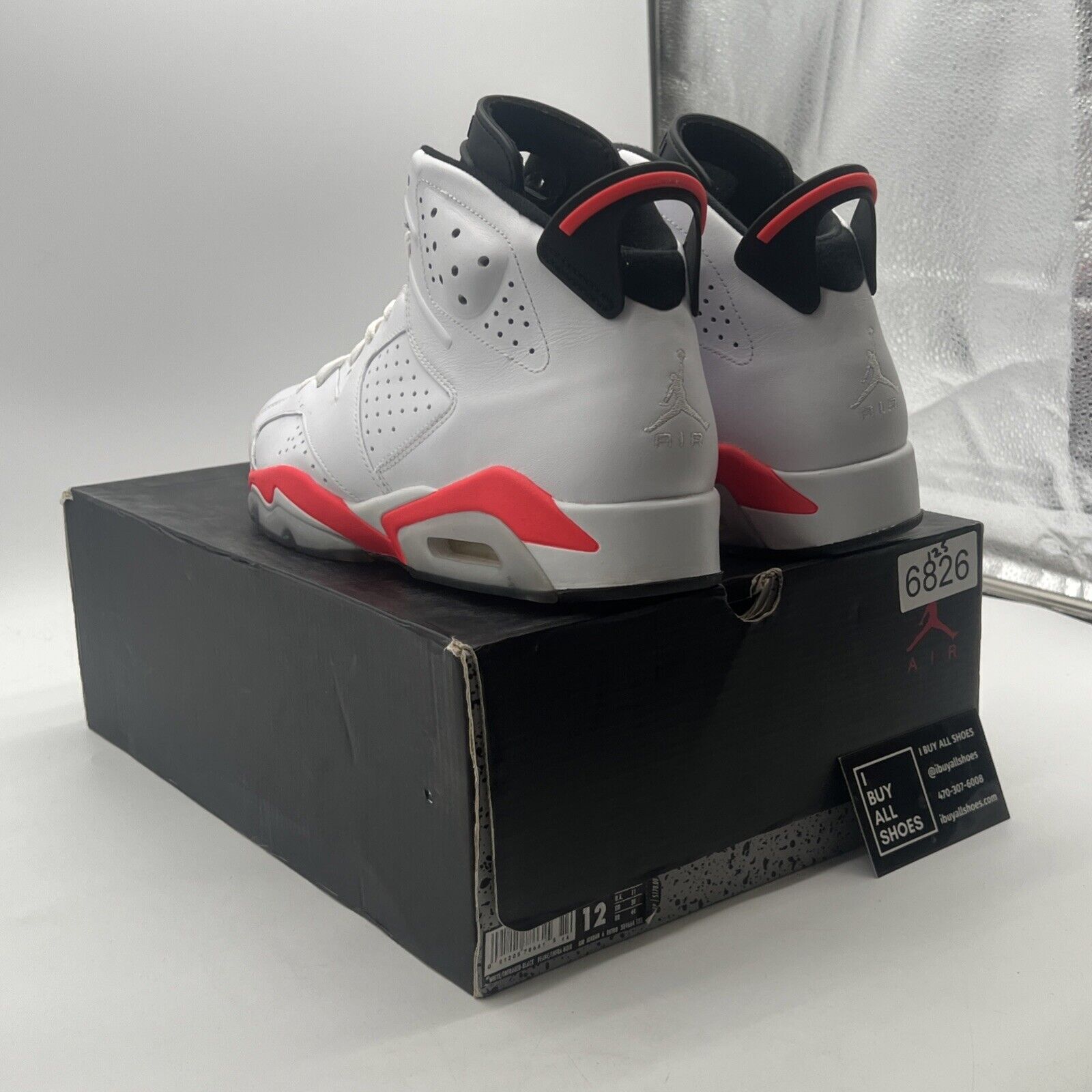 Size 12 - Air Jordan 6 Retro 2014 White Infrared (384664-123)