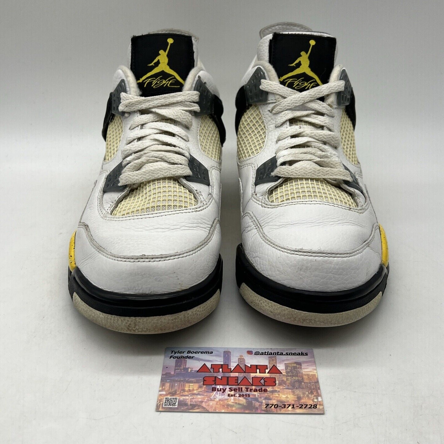 Size 10.5 - Air Jordan 4 Retro LS Tour Yellow White Leather Black (314254-171)