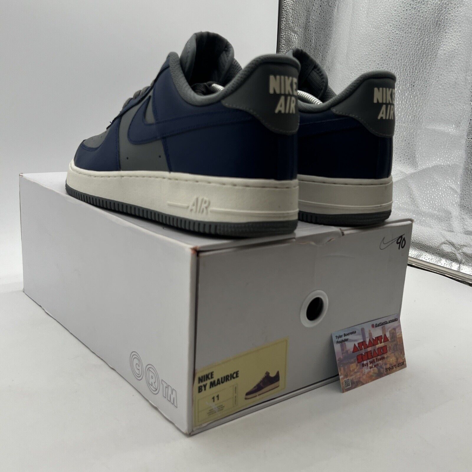 Size 11 - Air Force 1 Nike By You Georgetown Navy / Grey Custom Design By Me