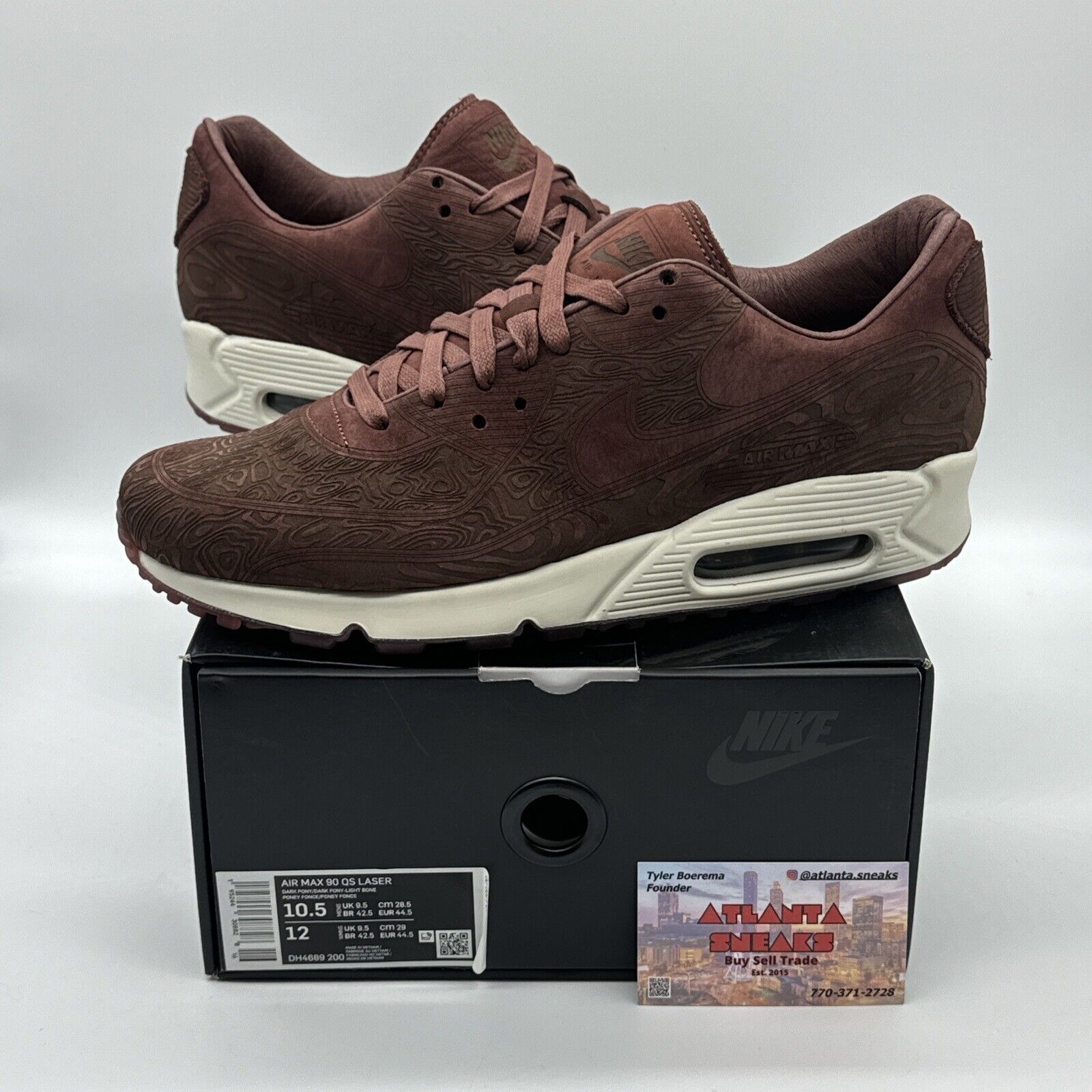 NIKE AIR MAX 90 QS LASER DARK PONY- BONE BROWN DH4689-200 MEN SZ 10.5 New OG All